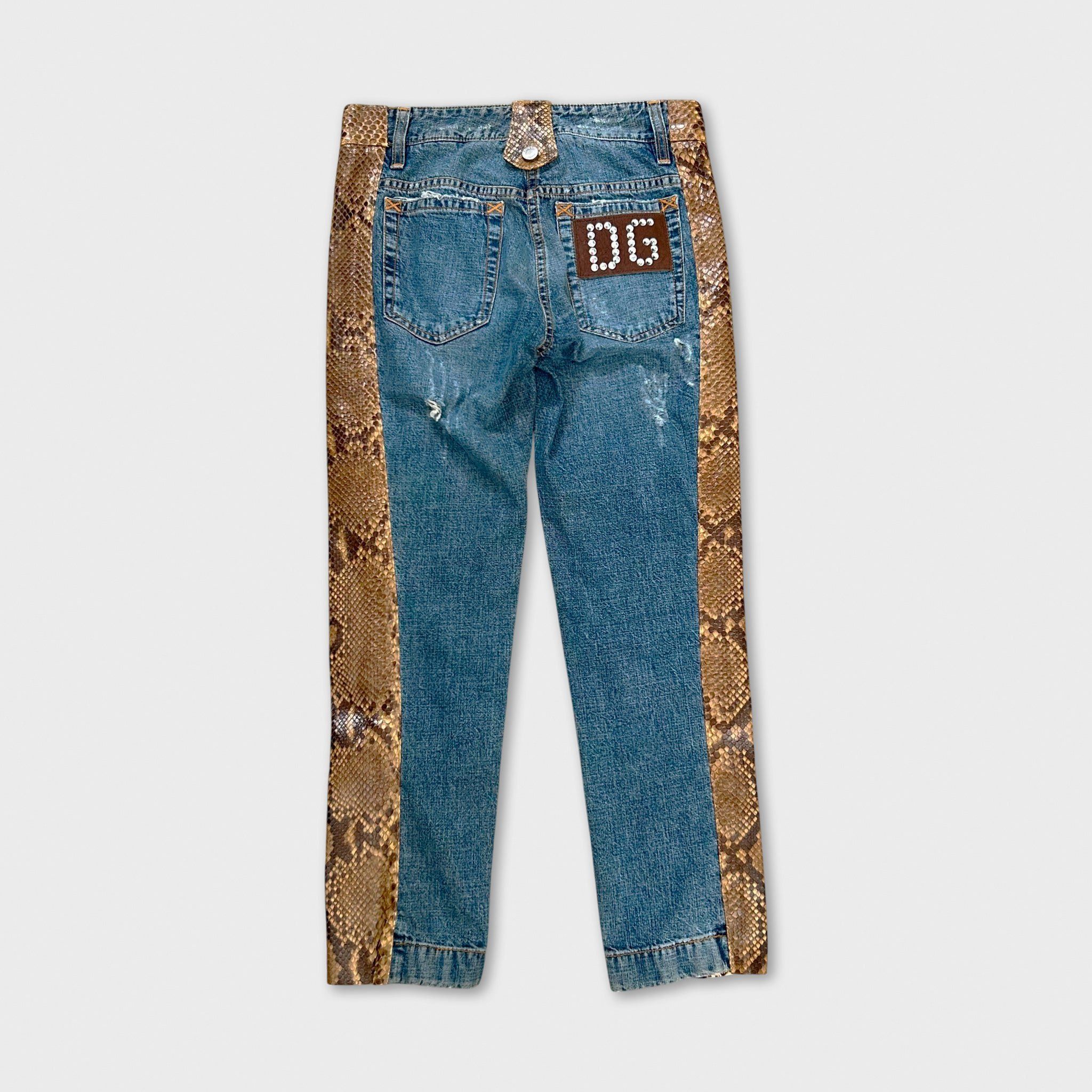 Dolce & Gabbana Dolce & Gabbana Geniune Python Light Blue Denim Pants Size US 29 - 4 Thumbnail