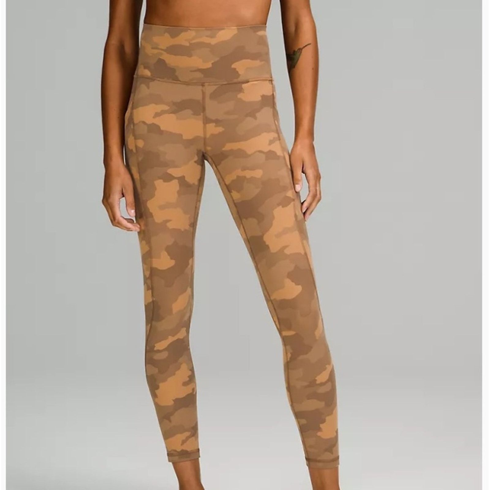 Lululemon NEW! Align High Rise HR Pant 25” Pockets 18 Camo Beige Multi Size 40" / US 18 - 5 Thumbnail