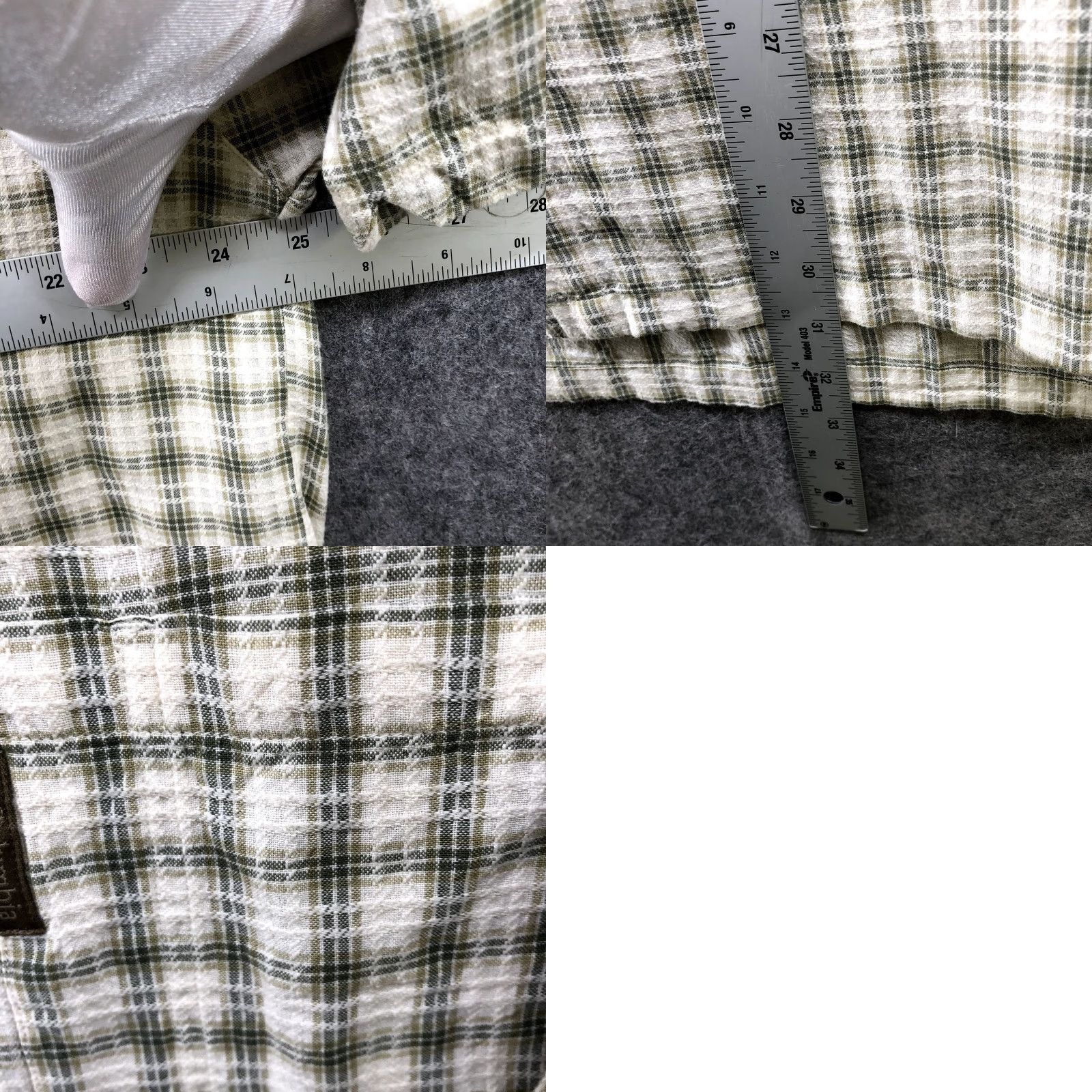 Vintage Columbia Short Sleeve Button Down Shirt Mens XL Beige Green Plaid Cotton Summer Size US XL / EU 56 / 4 - 8 Thumbnail
