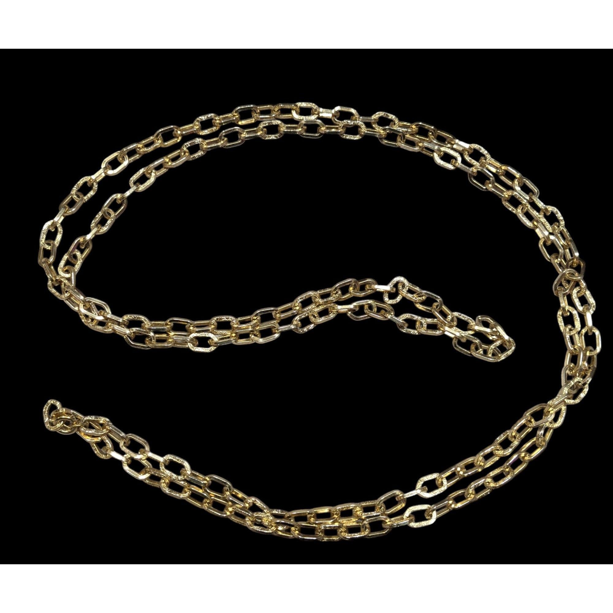 Other Vintage Floral Engraved Gold Tone Chain Necklace Size ONE SIZE - 1 Thumbnail