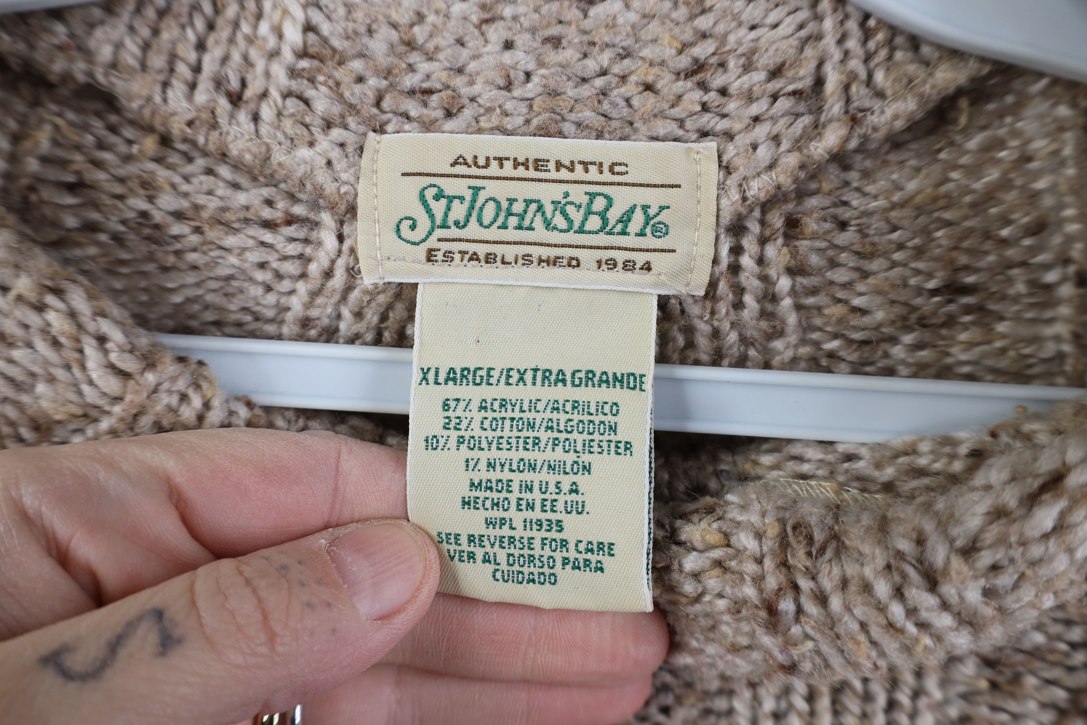Vintage Vintage 90s Earth Tone Fleck Ribbed Mock Neck Sweater USA Size XL / US 12-14 / IT 48-50 - 4 Thumbnail