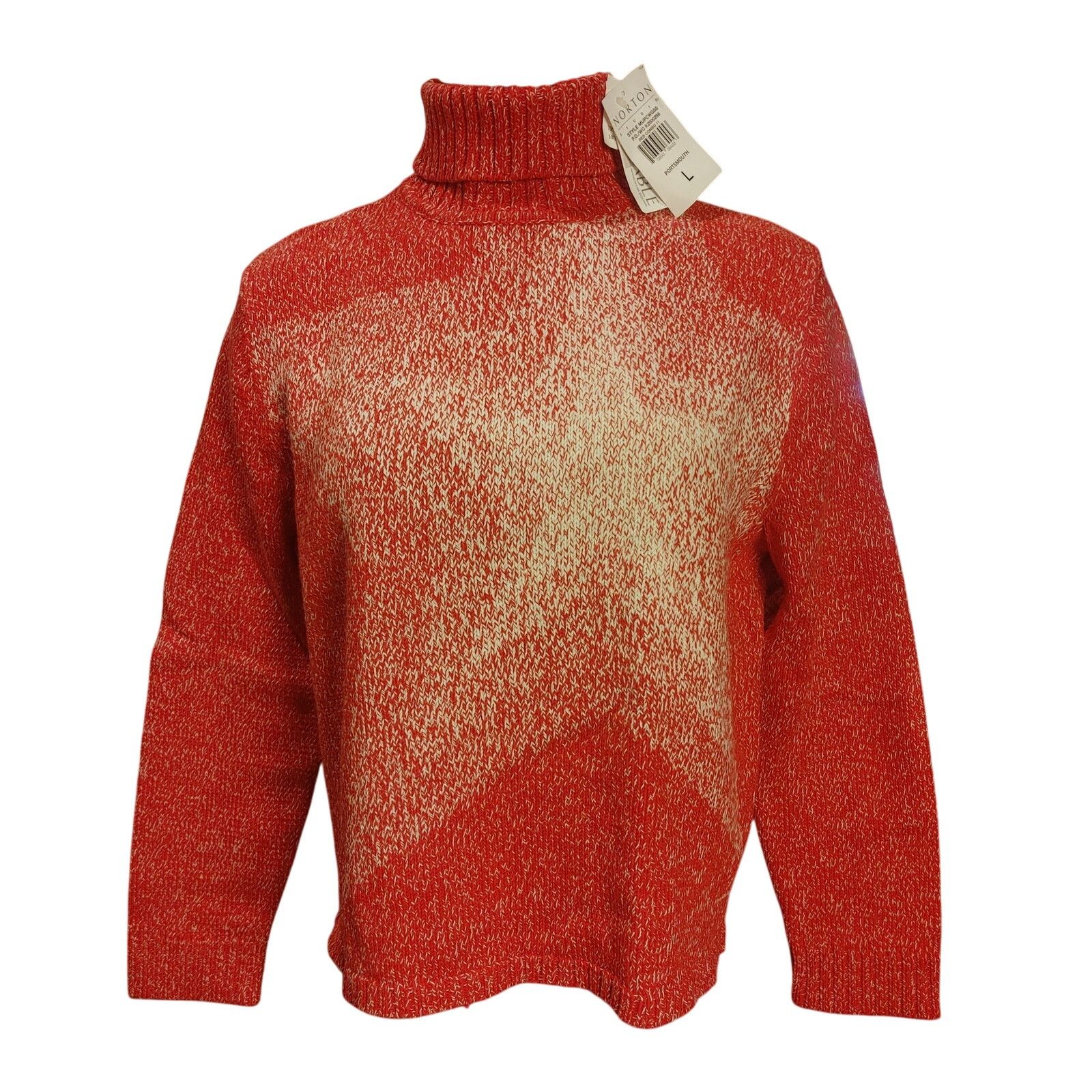 Norton Norton Studio L Orange Gold Star Knit Turtle Neck Sweater Size L / US 10 / IT 46 - 1 Thumbnail