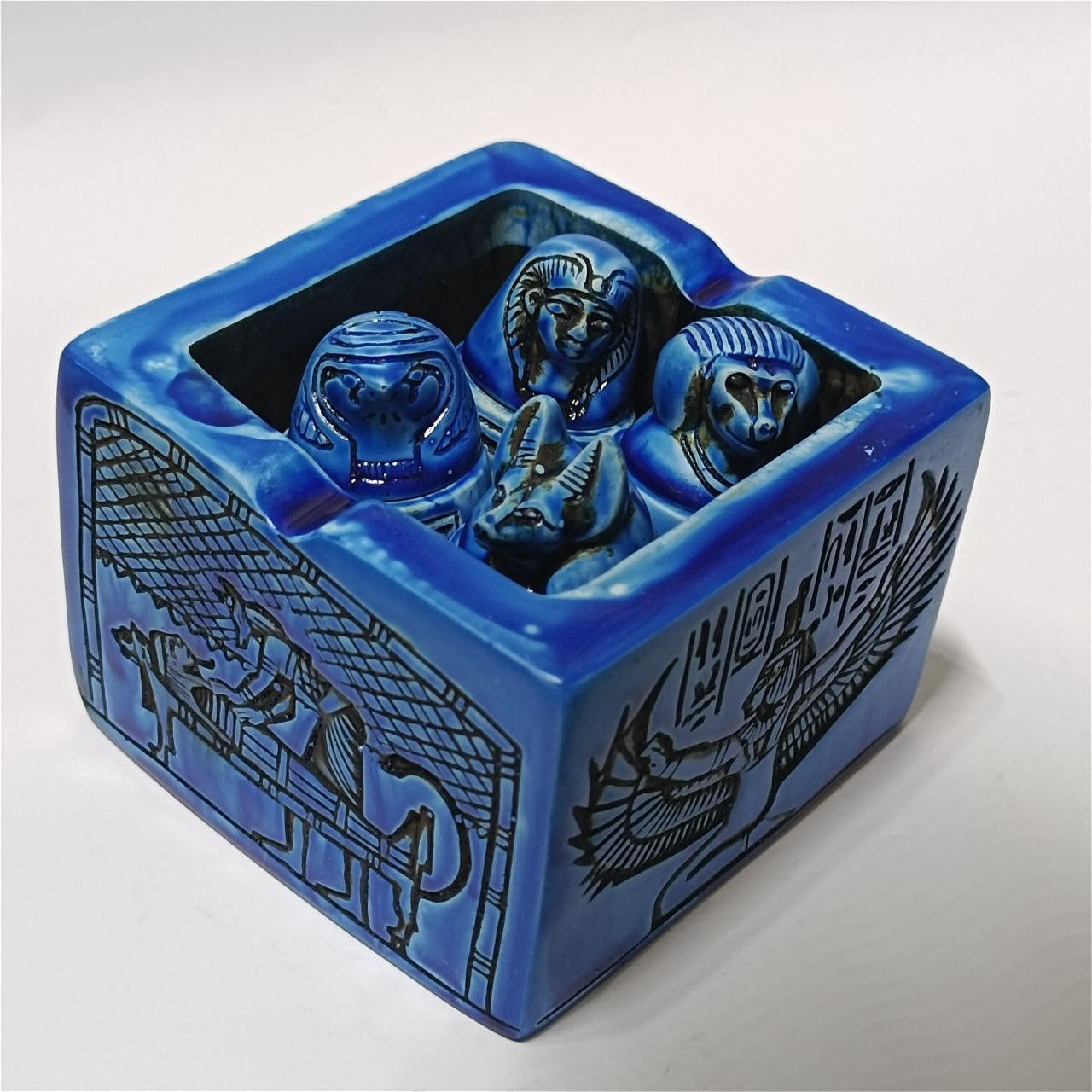Other Egyptian Canopic Jars Set Pharaonic Resin Box Hieroglyphs Size ONE SIZE - 7 Thumbnail