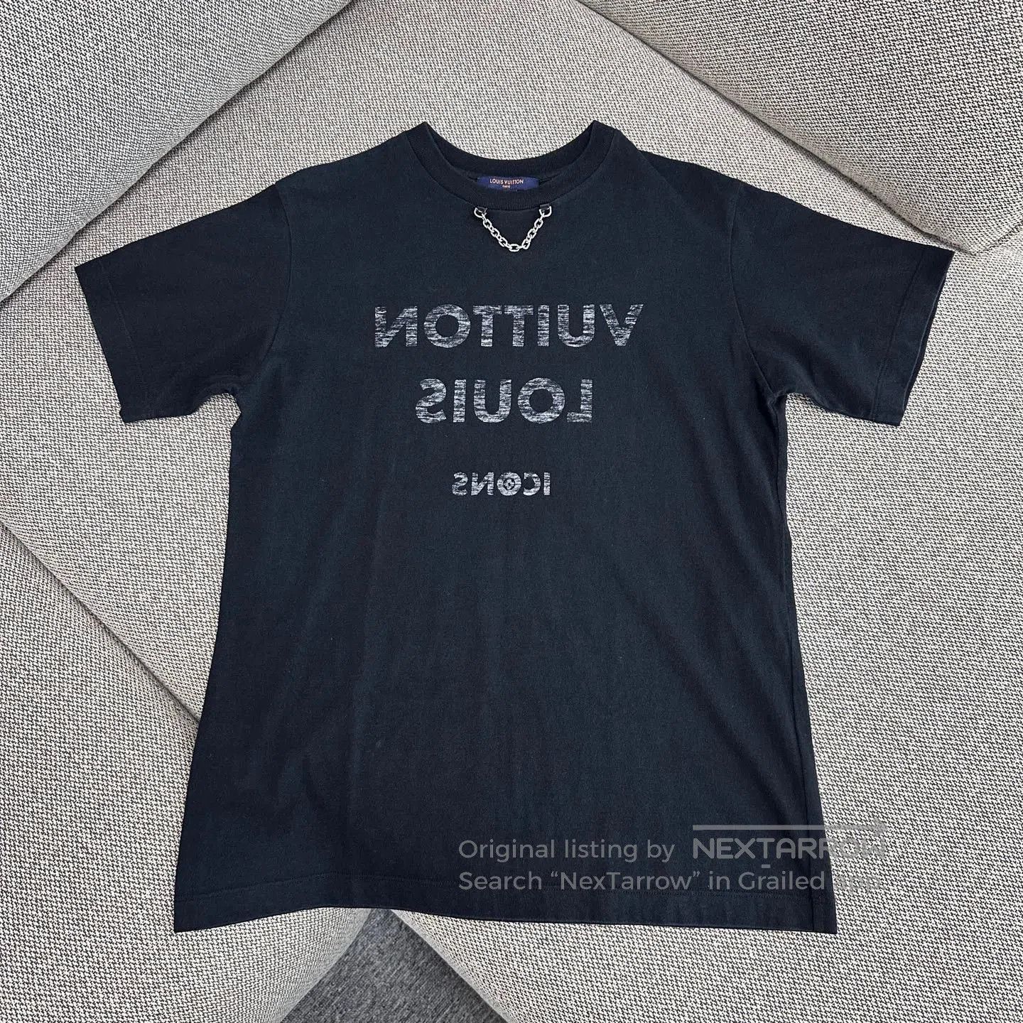 Louis Vuitton Louis Vuitton Black Letter Print Chain Tee. Size US M / EU 48-50 / 2 - 1 Thumbnail