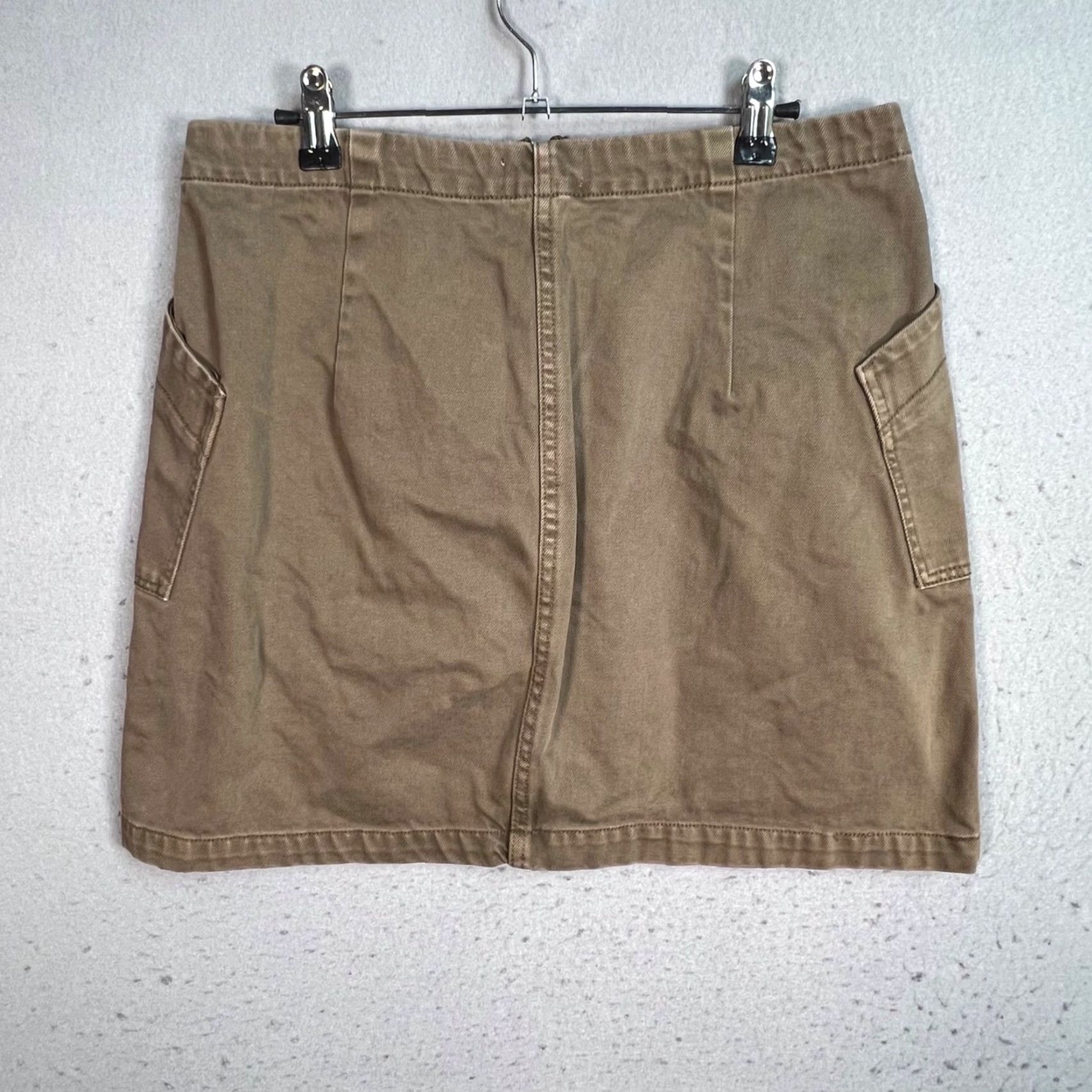 Weekday Weekday Mini Skirt Womens 30 Brown Cotton Denim W/Zipper Front Pockets Size 30" / US 8 / IT 44 - 2 Thumbnail