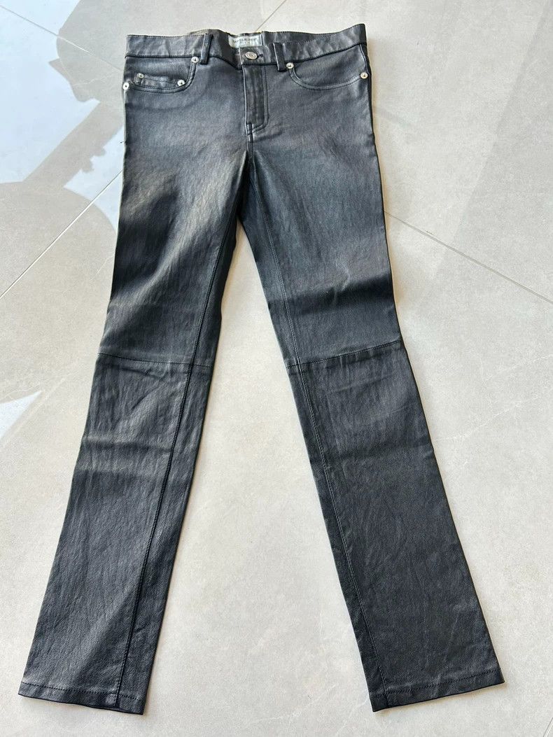 Yves Saint Laurent Saint Laruent Pure black sheepskin motorcycle leather pants Size US 30 / EU 46 - 1 Thumbnail