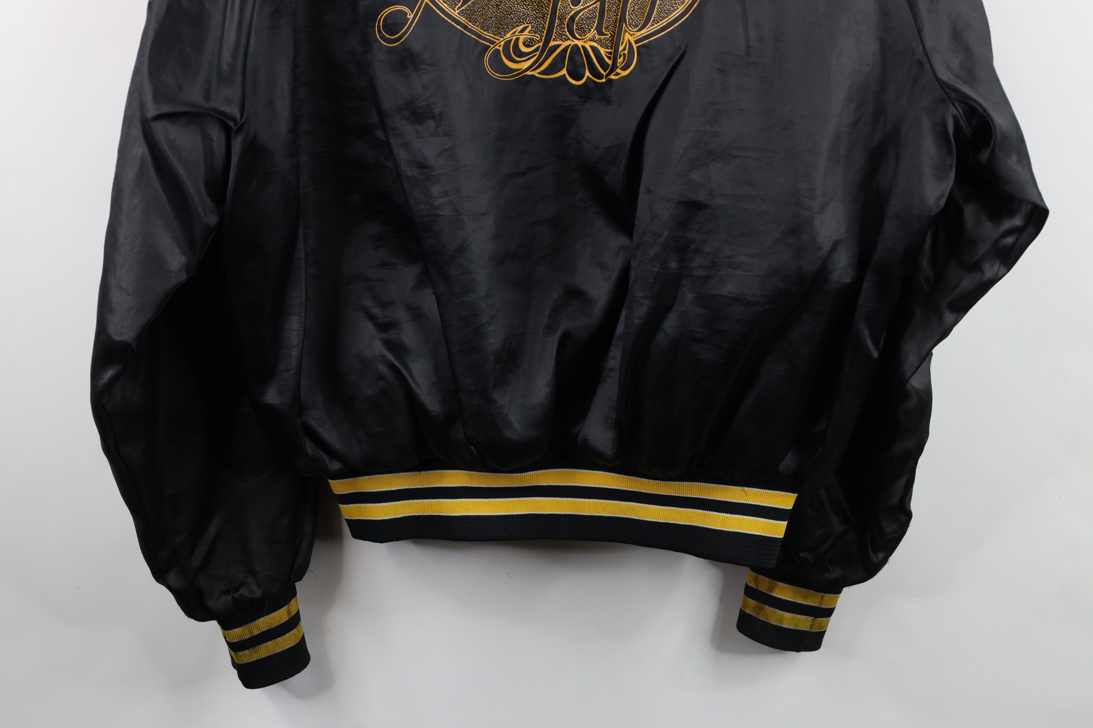 Vintage Vintage 80s American Tap Beer Satin Bomber Jacket Black USA Size L / US 10 / IT 46 - 14 Thumbnail