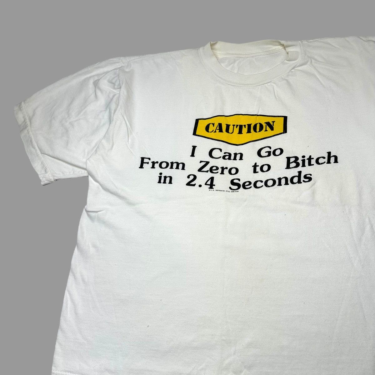 Vintage Vintage 1990s caution tshirt Size US L / EU 52-54 / 3 - 2 Thumbnail