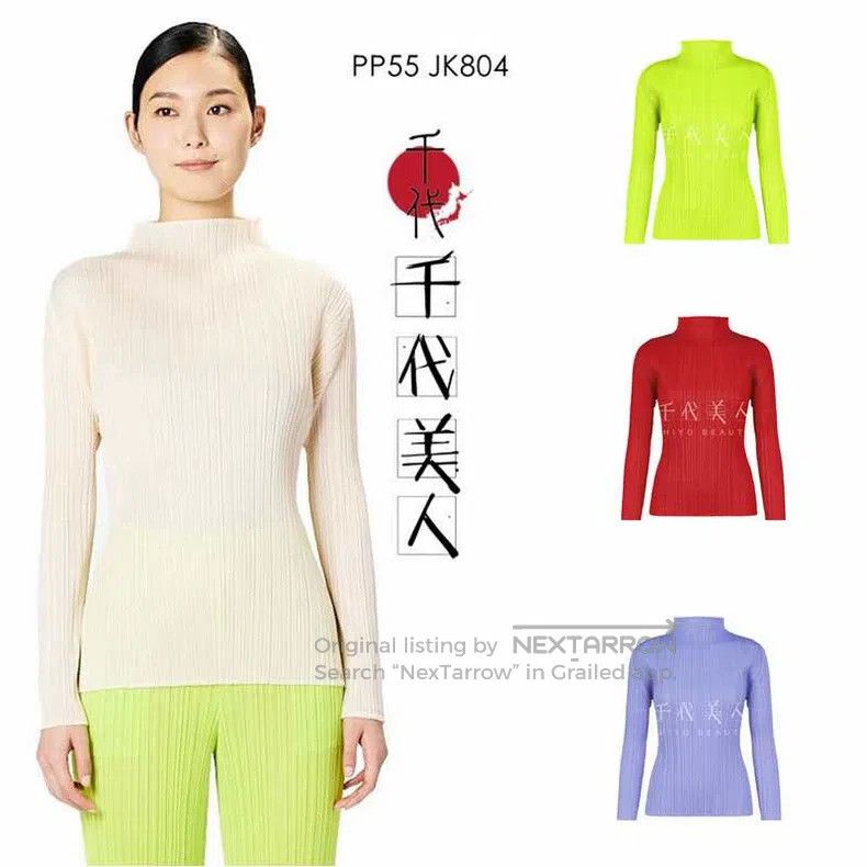 Issey Miyake Issey Miyake Dark Green Pleated T-shirt Size L / US 10 / IT 46 - 2 Thumbnail