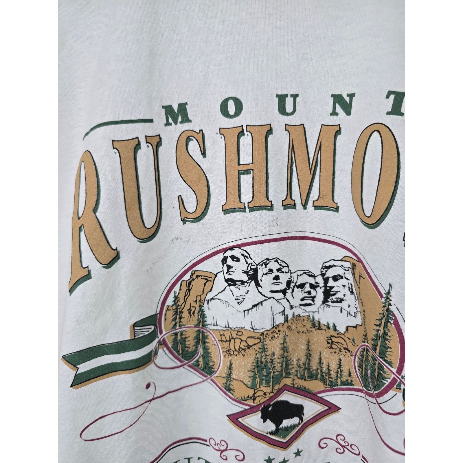 Jerzees × Vintage Vintage Test Print Experimental Mount Rushmore Medium Shirt Size US M / EU 48-50 / 2 - 2 Thumbnail