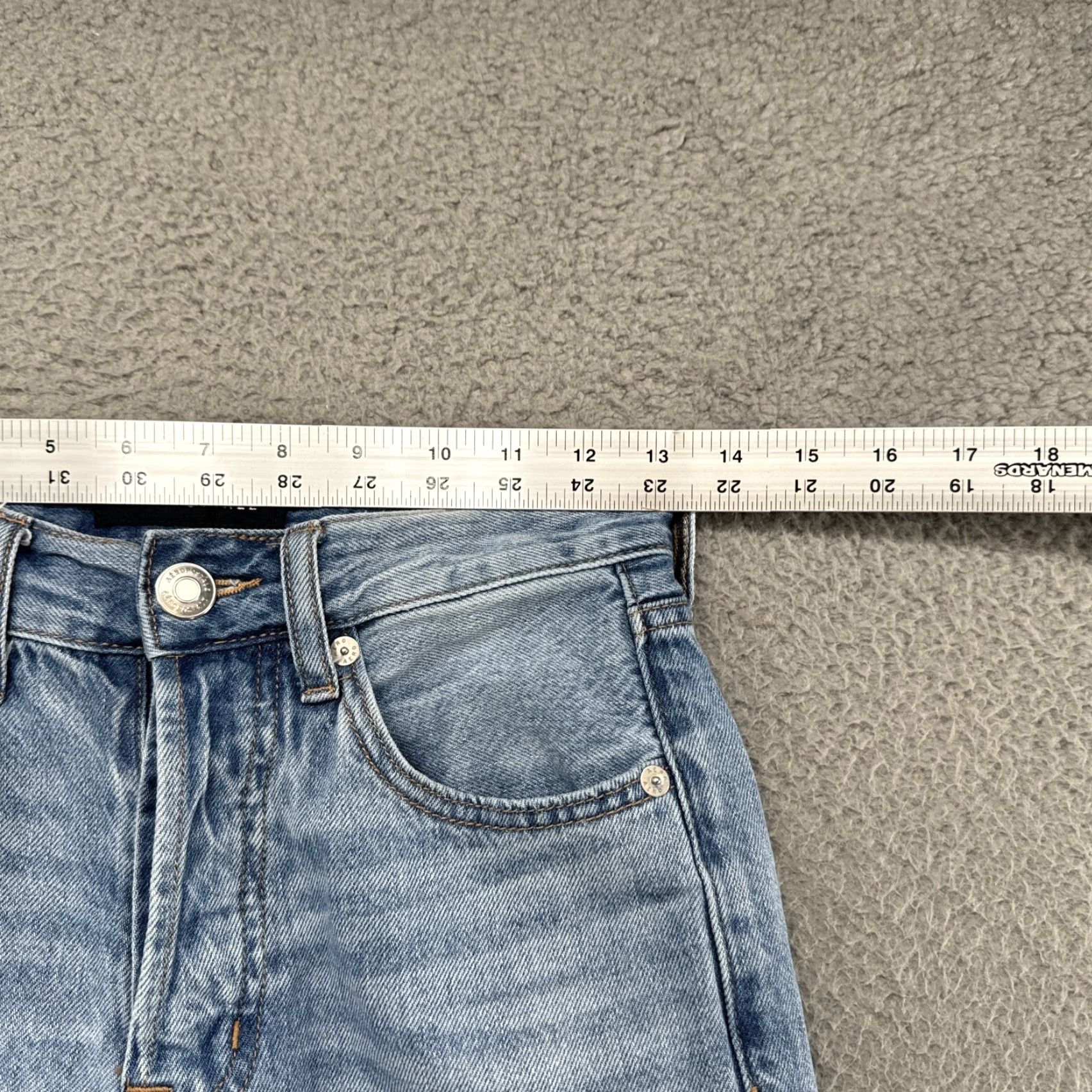 Vintage Aéropostale Jeans Women High Rise Straight Distressed Button Fly Size 0 Blue Denim Stretch 5-Pocket 90s Theme Size 25" / US 0 / IT 36 - 5 Thumbnail