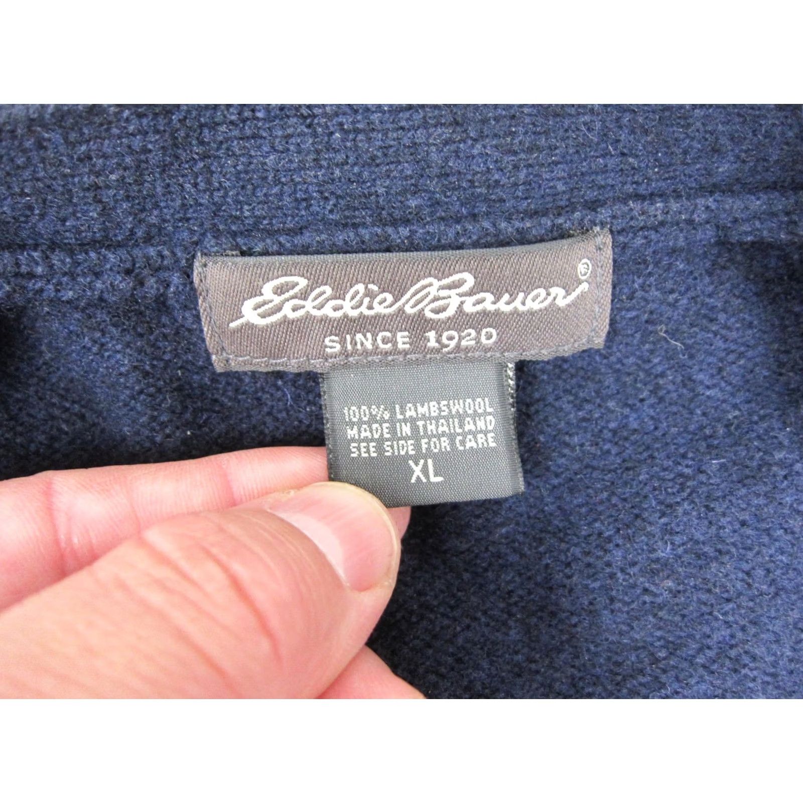 Eddie Bauer Eddie Bauer Cardigan Mens XL Blue Lambswool Button Front Sweater Size US XL / EU 56 / 4 - 3 Thumbnail