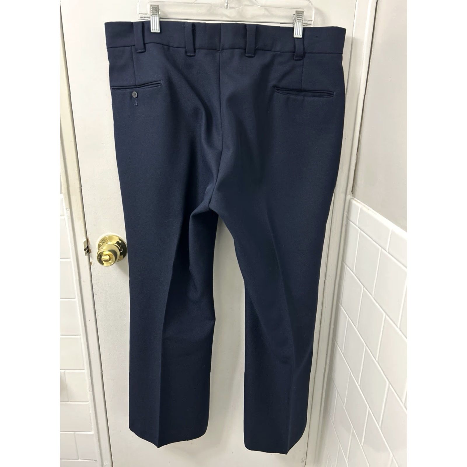 Levi's VINTAGE Levi's Panatela Pants Mens 39x30 Navy Blue Straight Leg Trousers Casual Workwear Jeans Style Logo 39 Mens Pants Blue Size US 39 - 5 Thumbnail