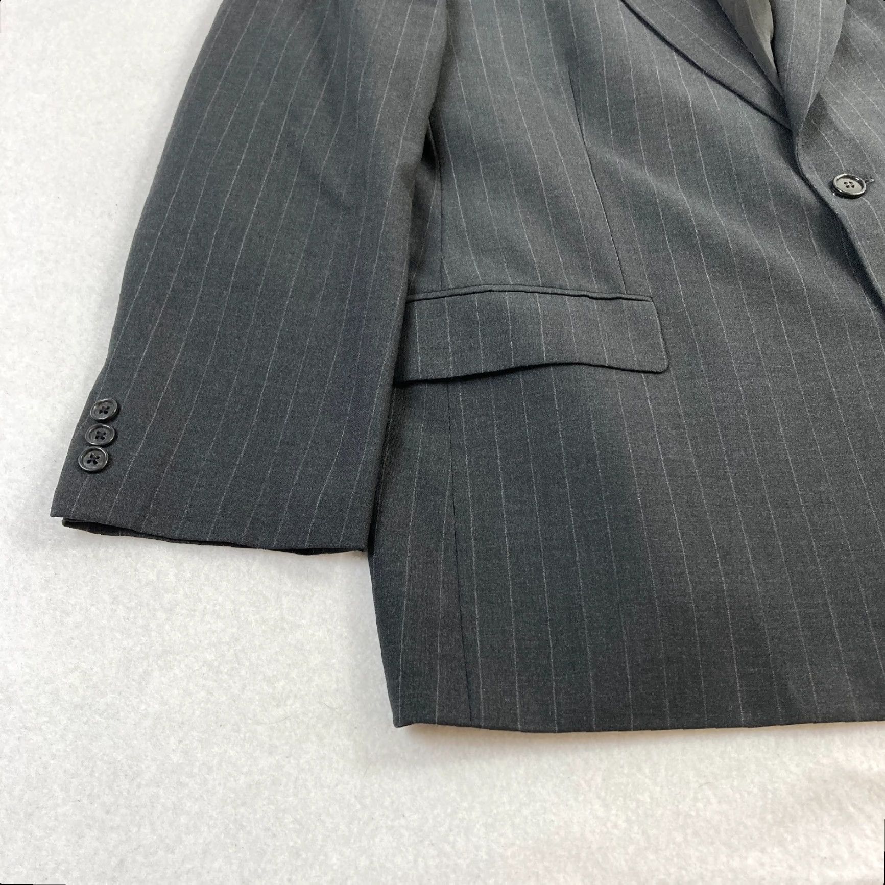 Brooks Brothers Brooks Brothers Brooksease Sport Coat Mens 44 S Black Striped Wool Blazer Lined Size 44R - 2 Thumbnail