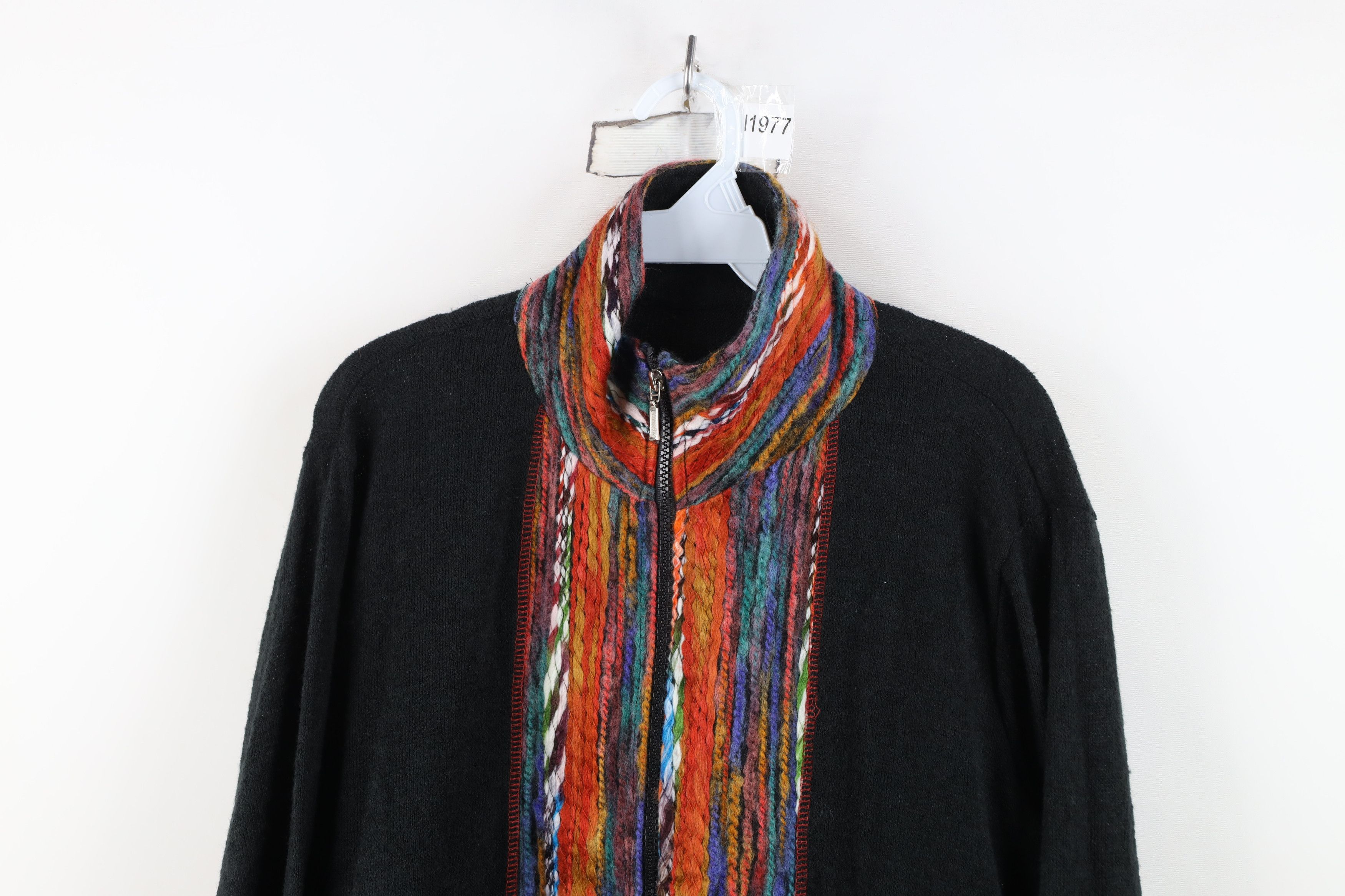 Vintage Vintage 90s Coogi Style Wool Blend Knit Zip Sweater Jacket Size XL / US 12-14 / IT 48-50 - 2 Thumbnail