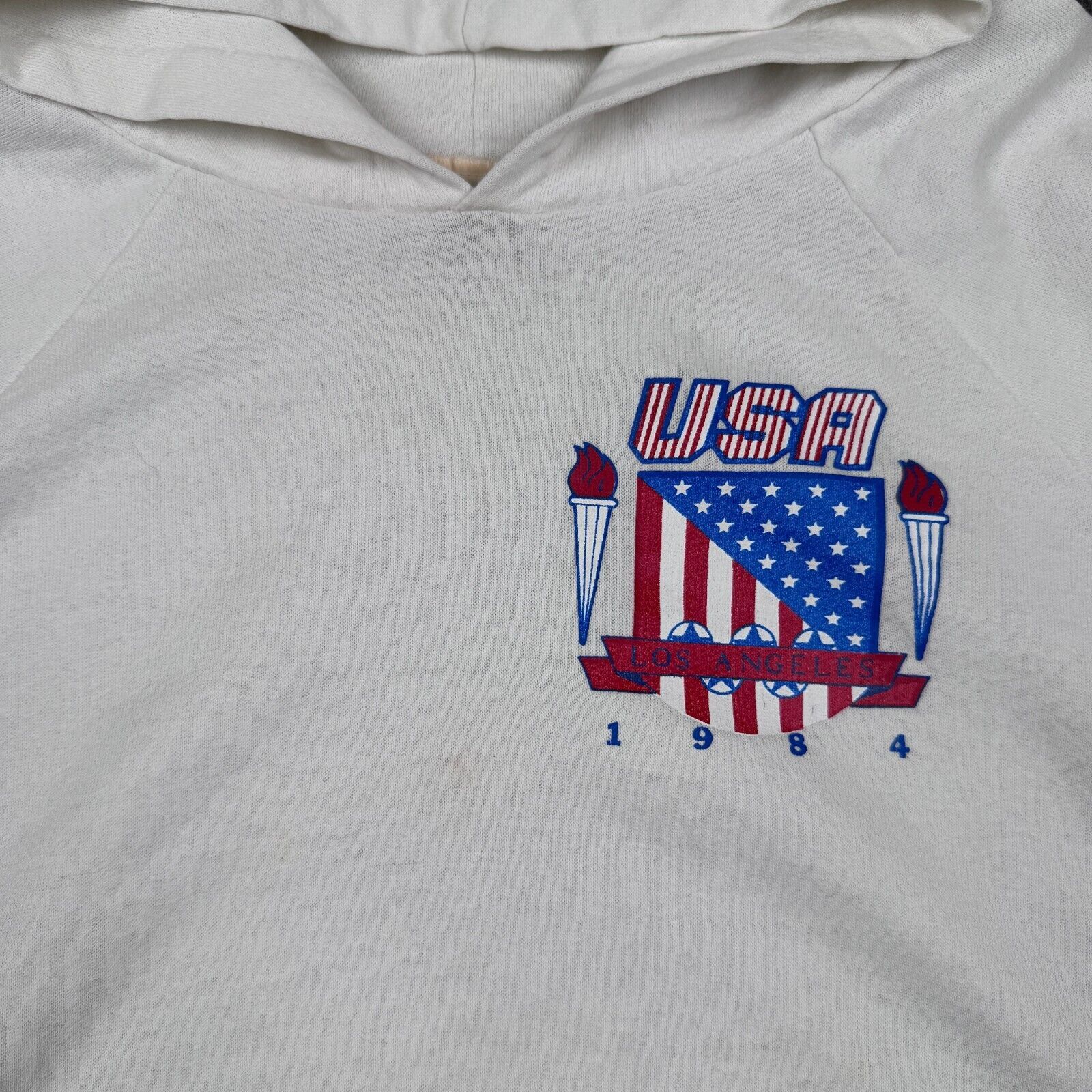 Other Vintage Los Angeles Olympics Hoodie Men's Medium White 1984 Size US M / EU 48-50 / 2 - 3 Thumbnail
