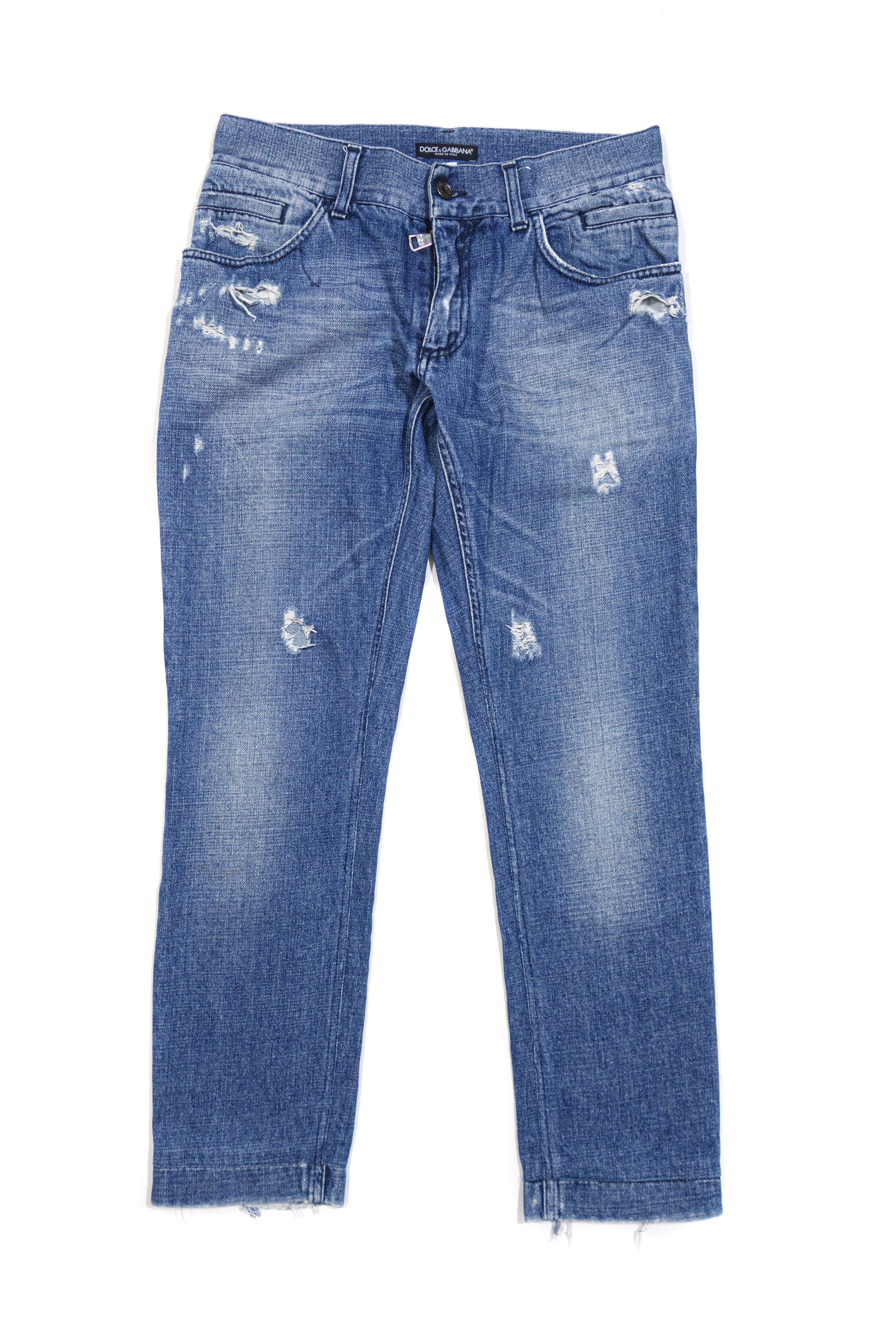 Dolce & Gabbana Class 16 Logo Metal Mud Distressed Jeans Size US 32 / EU 48 - 1 Thumbnail