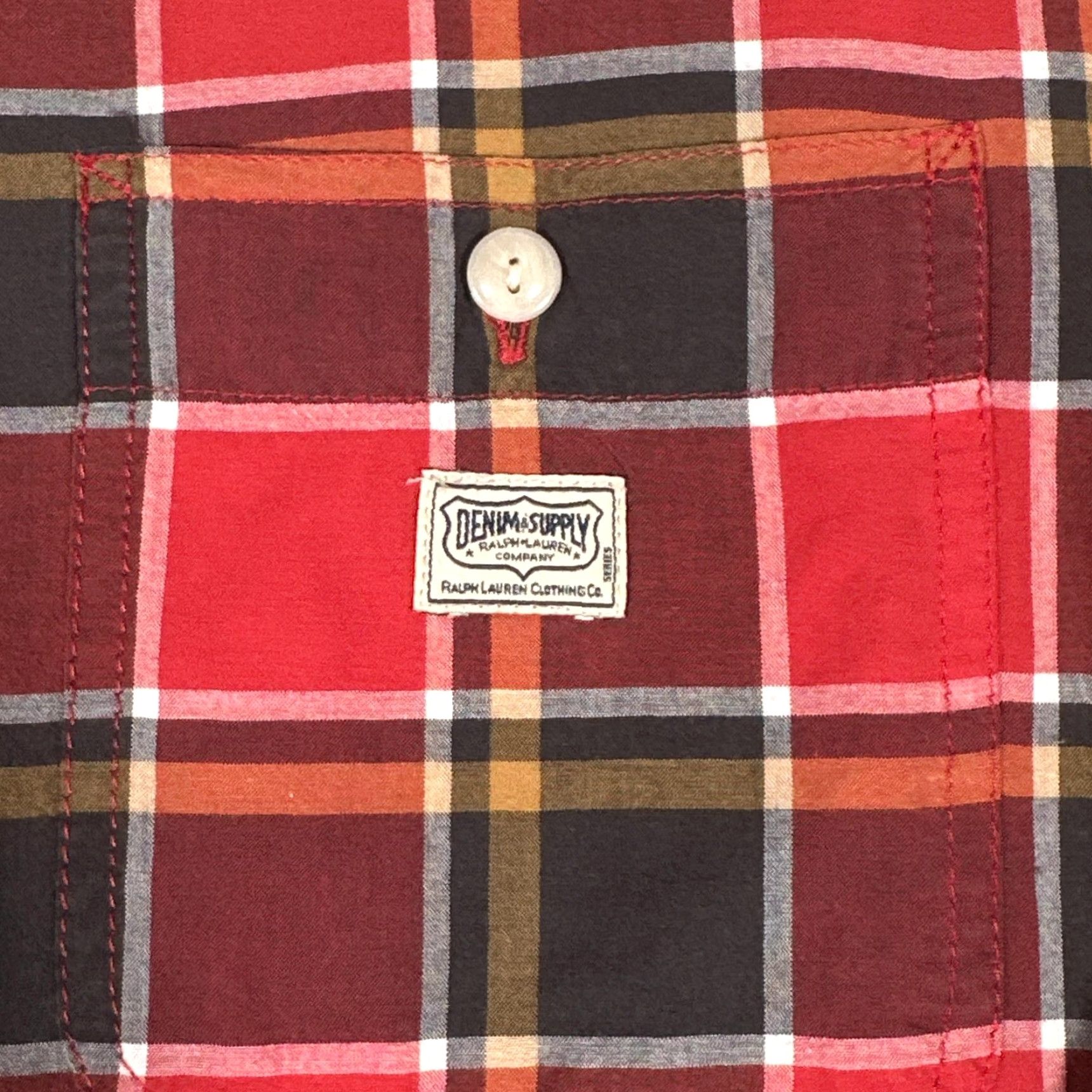 Vintage VINTAGE Denim & Supply Ralph Lauren Shirt Mens Large Red Plaid Long Sleeve Button-Down Size US L / EU 52-54 / 3 - 2 Thumbnail