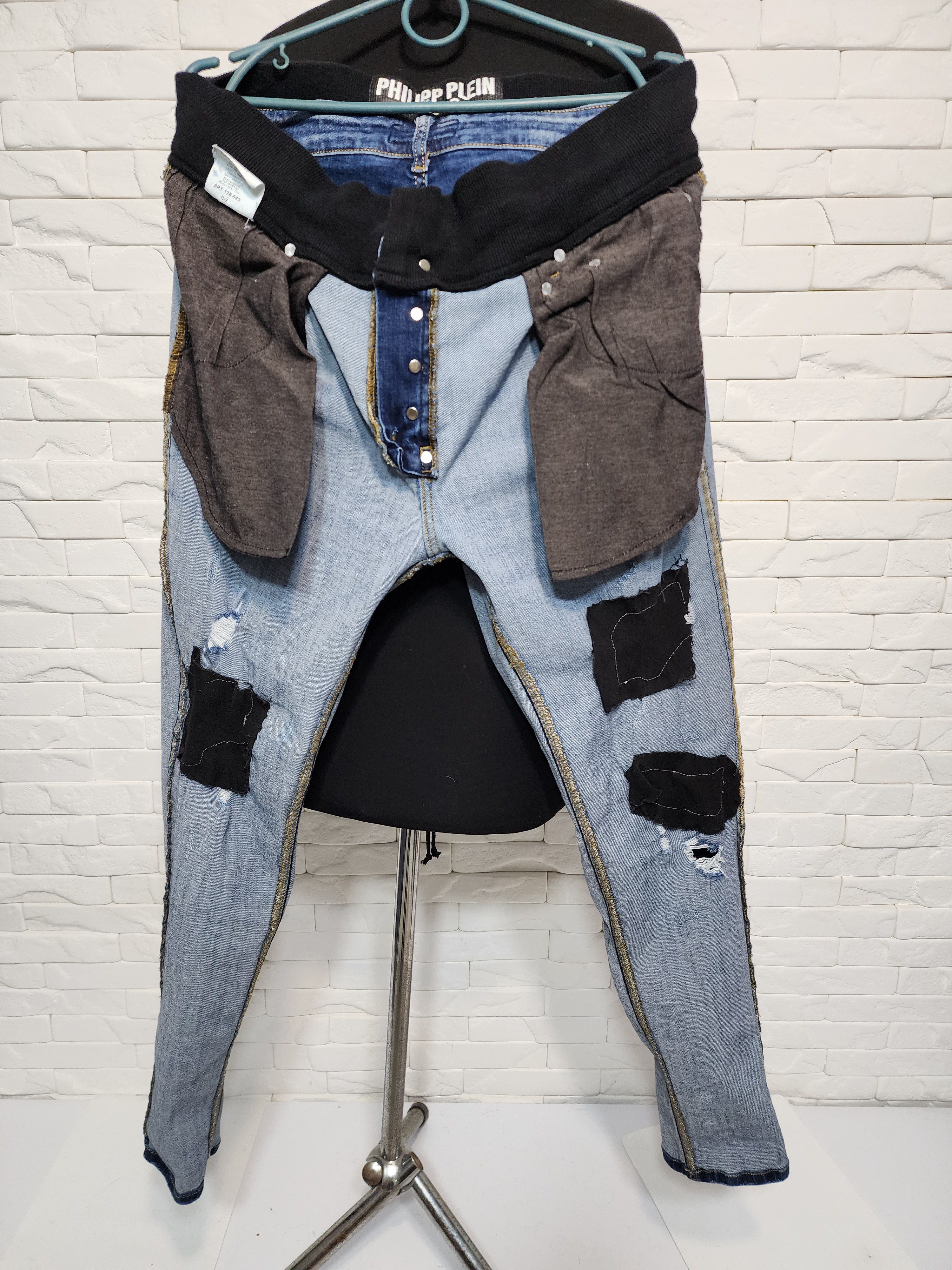 Philipp Plein Blue Denim Jeans Mens: Cotton Fabric, Mid-Rise Size US 36 / EU 52 - 10 Thumbnail