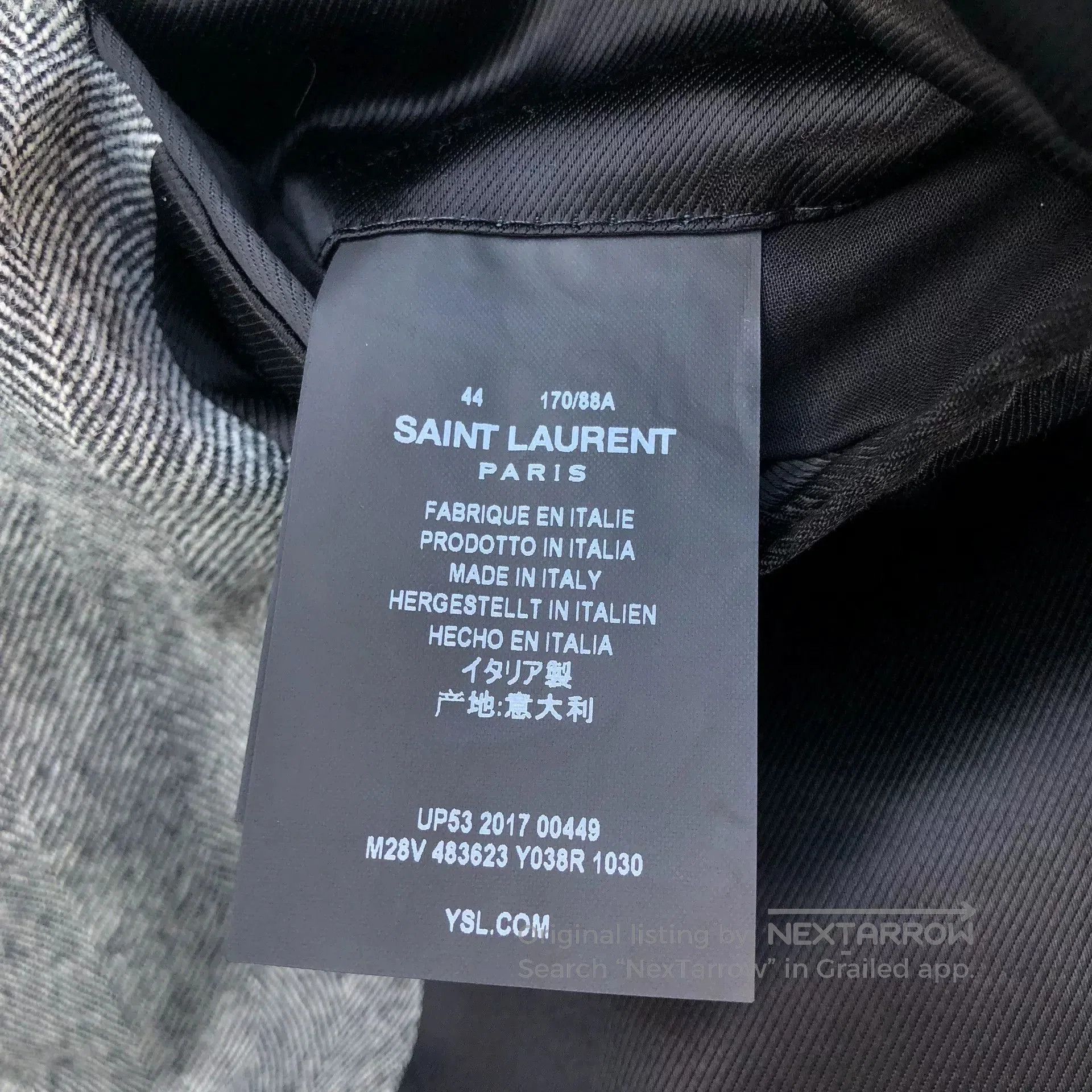 Saint Laurent Paris Saint Laurent 17FW Herringbone Wool Coat. Size US S / EU 44-46 / 1 - 7 Thumbnail