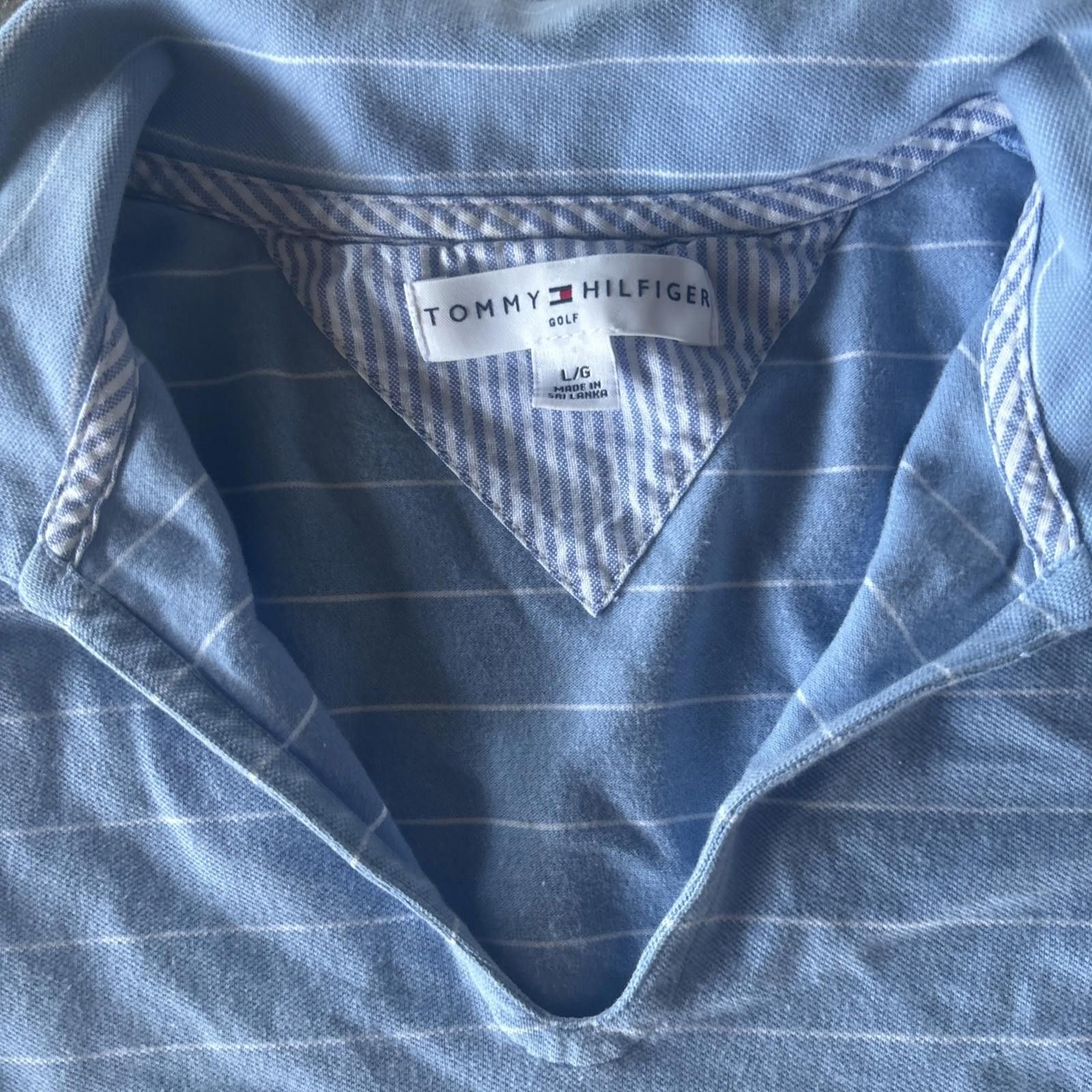 Tommy Hilfiger Tommy Hilfiger Womens Blue Striped Golf Shirt Large Collared Size ONE SIZE - 2 Thumbnail