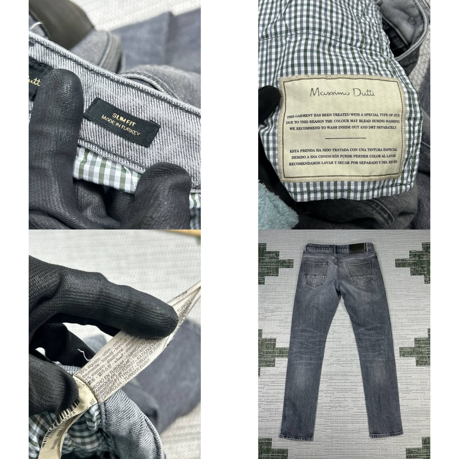 Massimo Dutti Massimo Dutti Jeans Mens 30 Gray Denim Slim Fit Jeans Regular 30 Gray City Mens Size US 30 / EU 46 - 9 Thumbnail