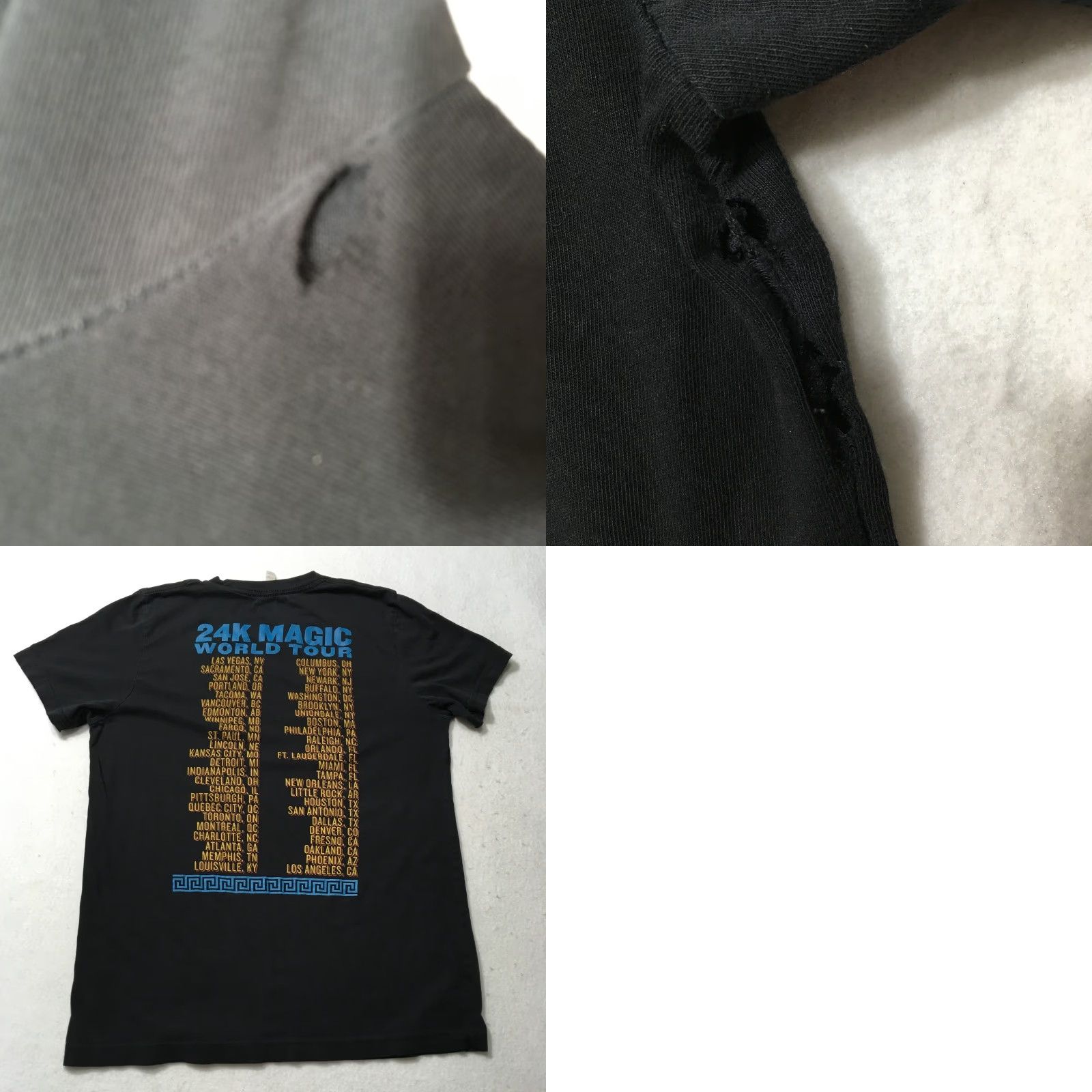 Vintage Bruno Mars 24K Magic World Tour T Shirt MEDIUM Music DOUBLE SIDED Men M Black Crew Neck Short Sleeve Canvas Shirt Mens Size US M / EU 48-50 / 2 - 8 Thumbnail