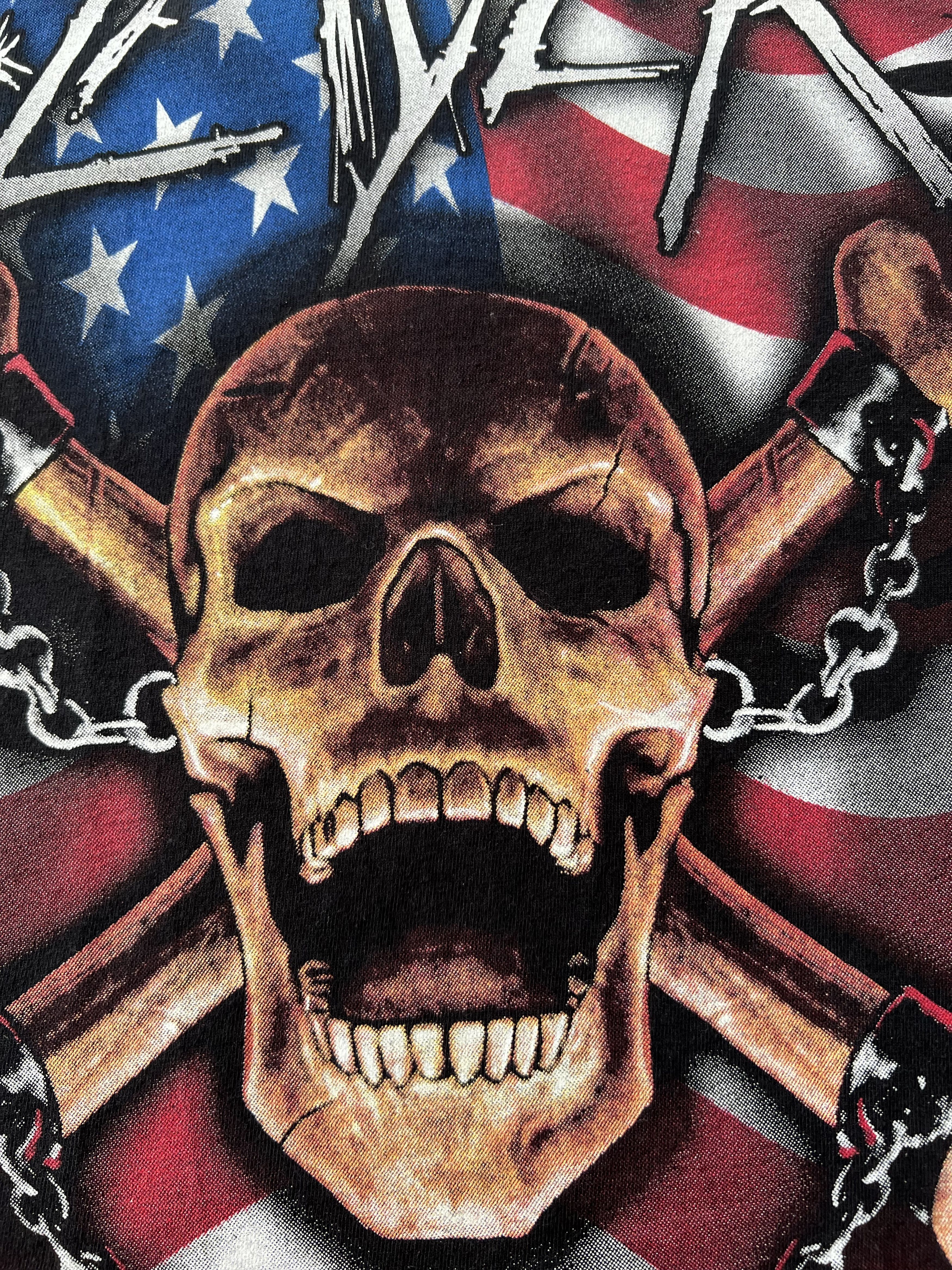Band Tees Vintage 2000s Slayer Skull USA Flag Metal Band Black T-shirt Size US M / EU 48-50 / 2 - 5 Thumbnail