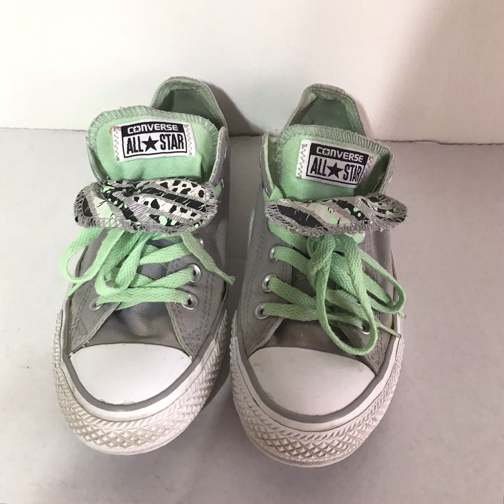 Converse VINTAGE Converse All Star Low Top Sneakers Women’s Size 8 Gray Mint String Casual Athletic Size M / US 6-8 / IT 42-44 - 2 Thumbnail