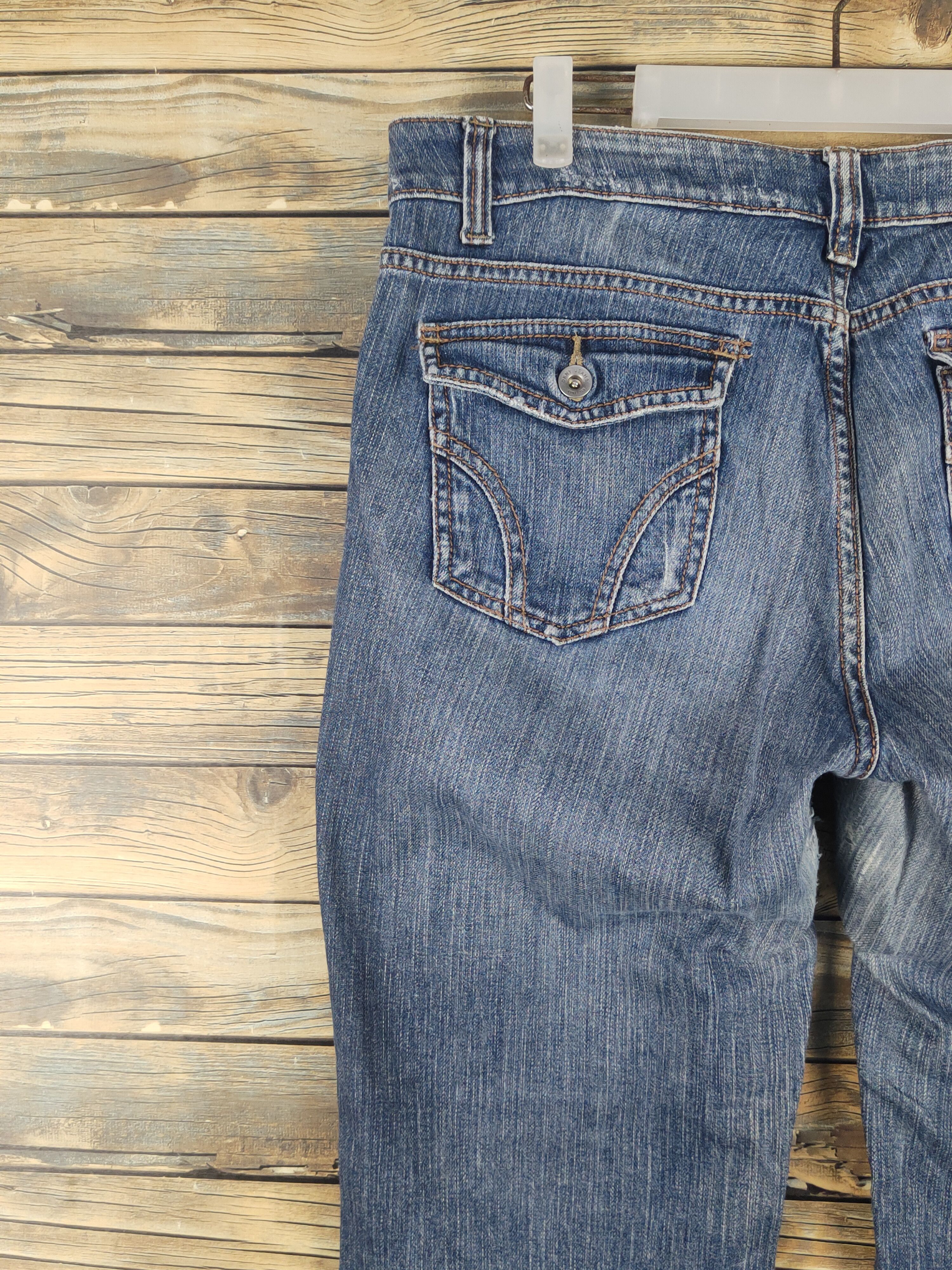 DKNY × Vintage DKNY Blue Distressed Ripped denim Jeans #W1616 Size 35" - 9 Thumbnail