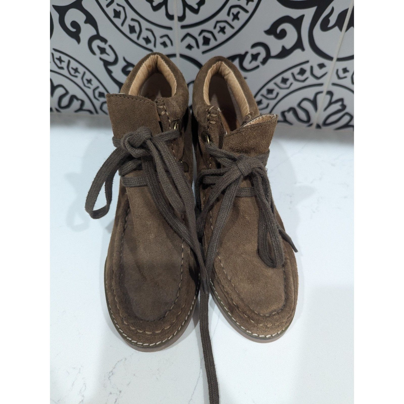 Other Very Volatile Womens Moby Suede Wedge Lace Up Bootie Sz 6 1/ Size US 6.5 / IT 36.5 - 5 Thumbnail
