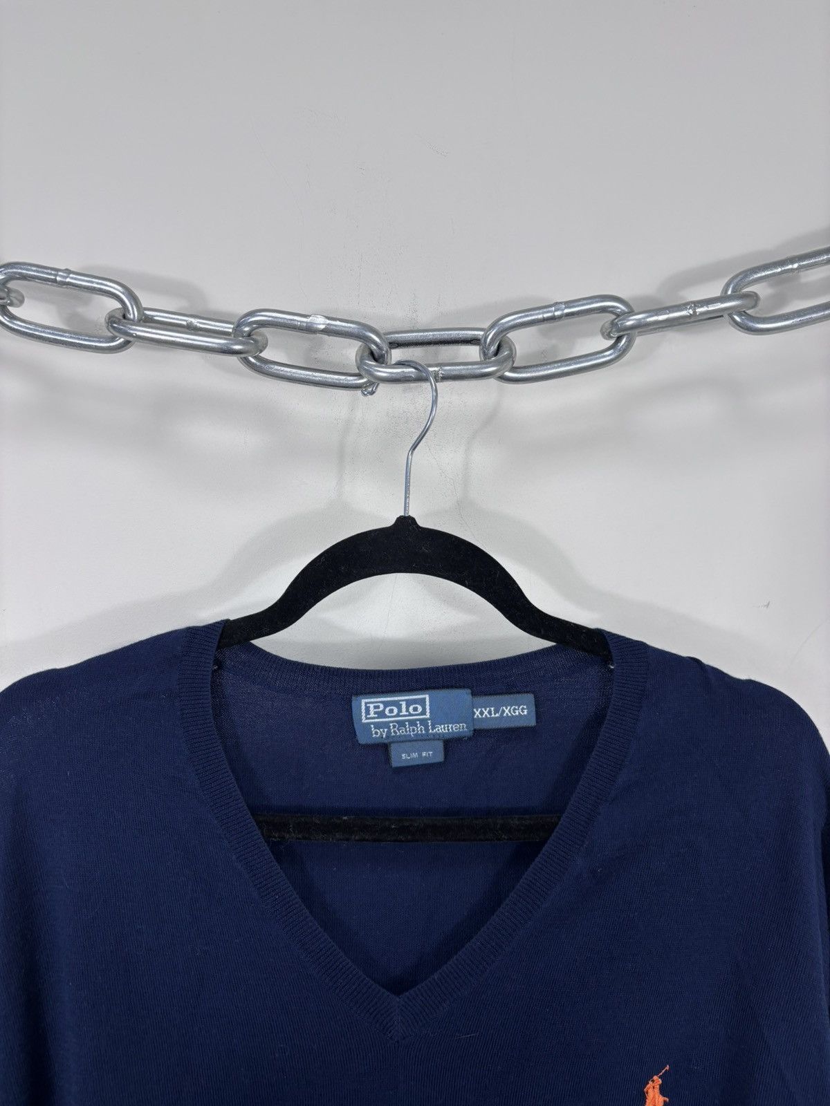 Polo Ralph Lauren Vintage Polo Ralph Lauren Blue Pima Cotton V-Neck Sweater Size US XXL / EU 58 / 5 - 5 Thumbnail