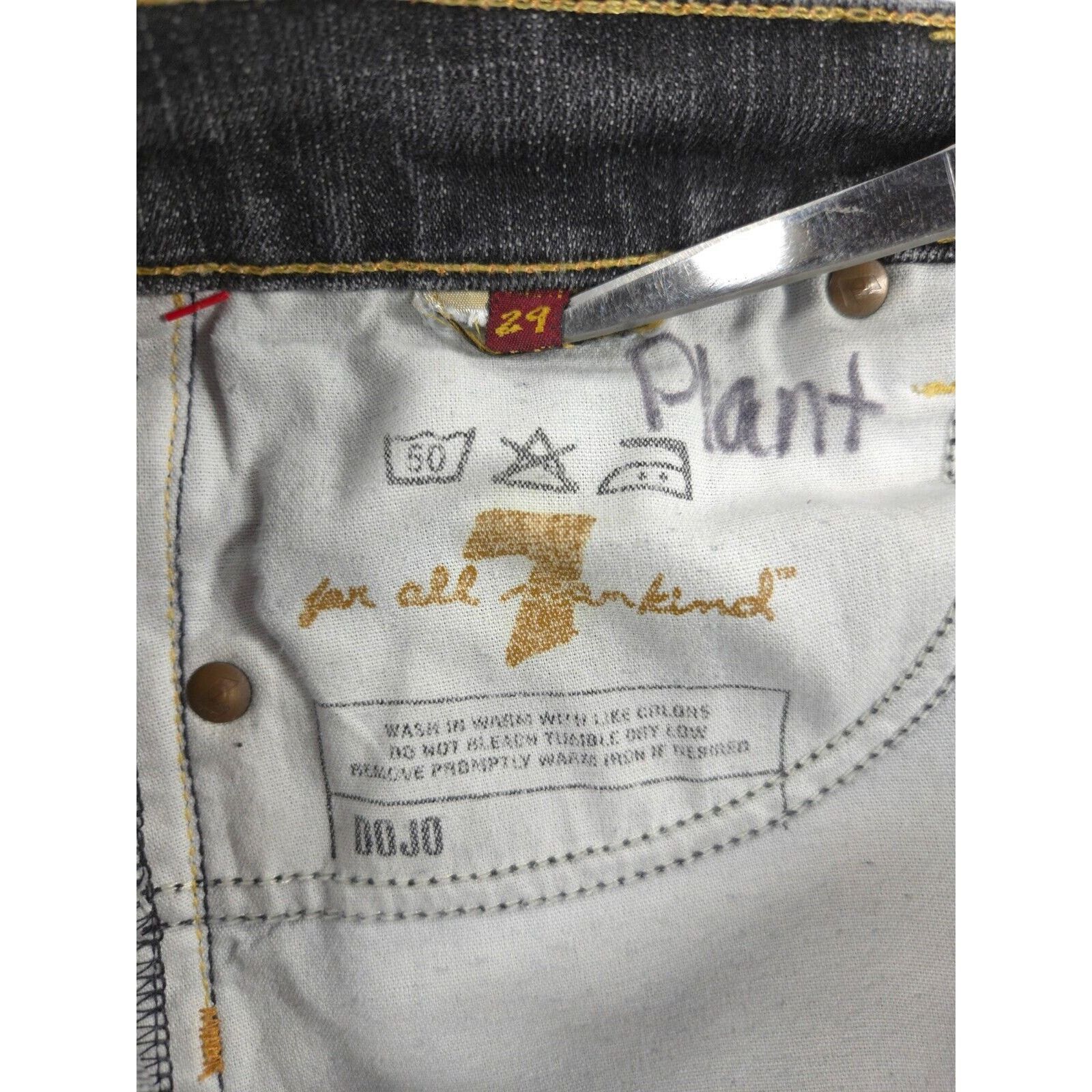 7 For All Mankind 7 For All Mankind Dojo Button Zip Jeans Womens Size 28 Black Size 31" - 8 Thumbnail