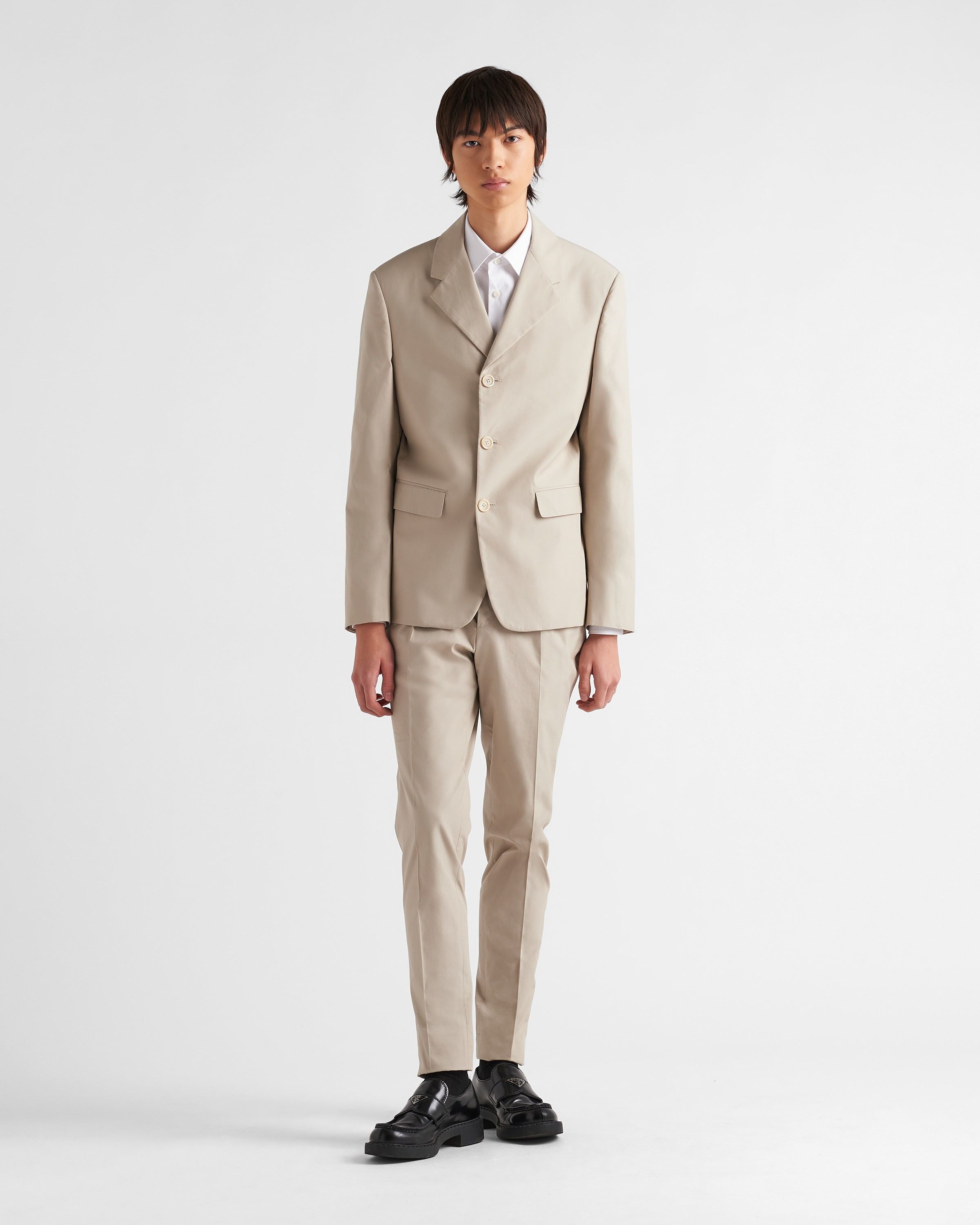 Prada o1bcso1str1025 Single-Breasted Mohair Wool Jacket in Ivory Size US L / EU 52-54 / 3 - 2 Thumbnail