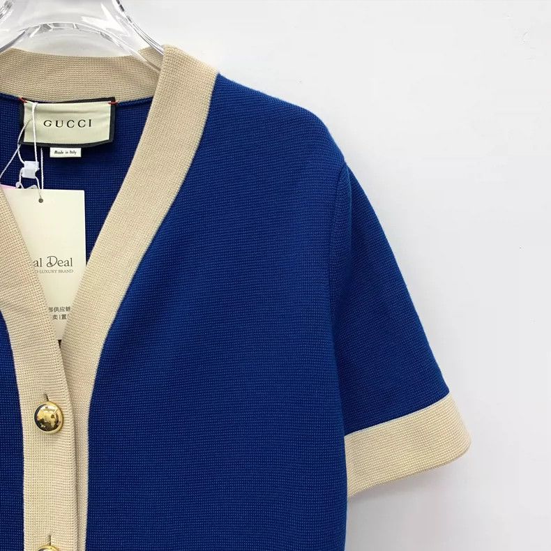 Gucci Gucci Blue logo embroidered wool single-breasted short-slee Size L / US 10 / IT 46 - 3 Thumbnail