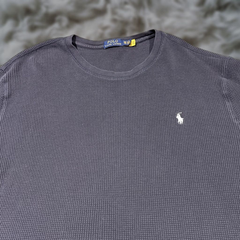 Polo Ralph Lauren Polo Ralph Lauren Thermal Shirt Mens 2XB Blue Waffle-Knit Long Sleeve Crew Size US XXL / EU 58 / 5 - 1 Thumbnail