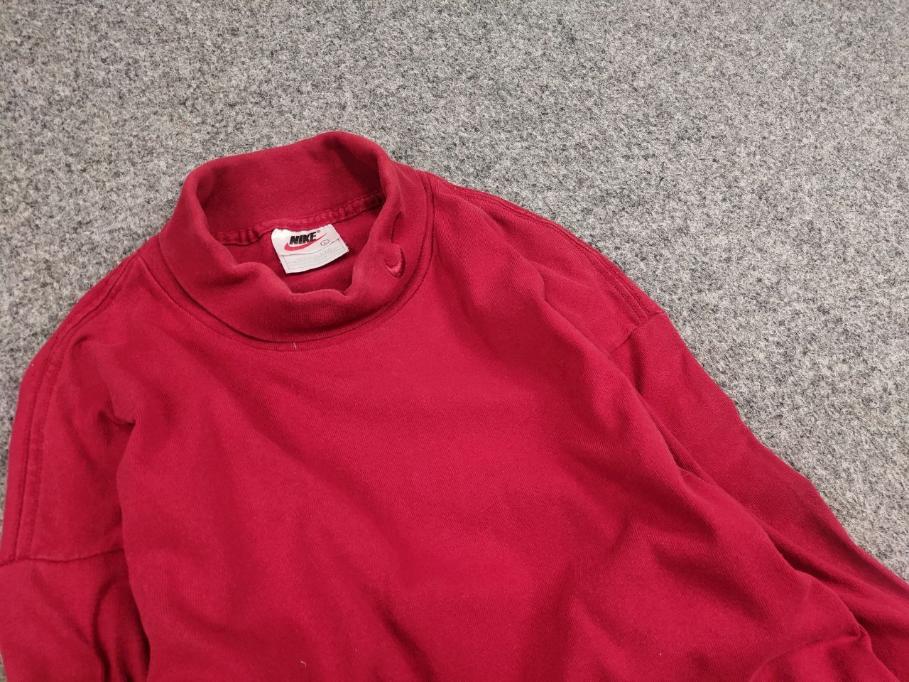 Nike Vintage 90's Nike logo red Long Sleeve Mock Neck Made in USA Size US L / EU 52-54 / 3 - 11 Thumbnail