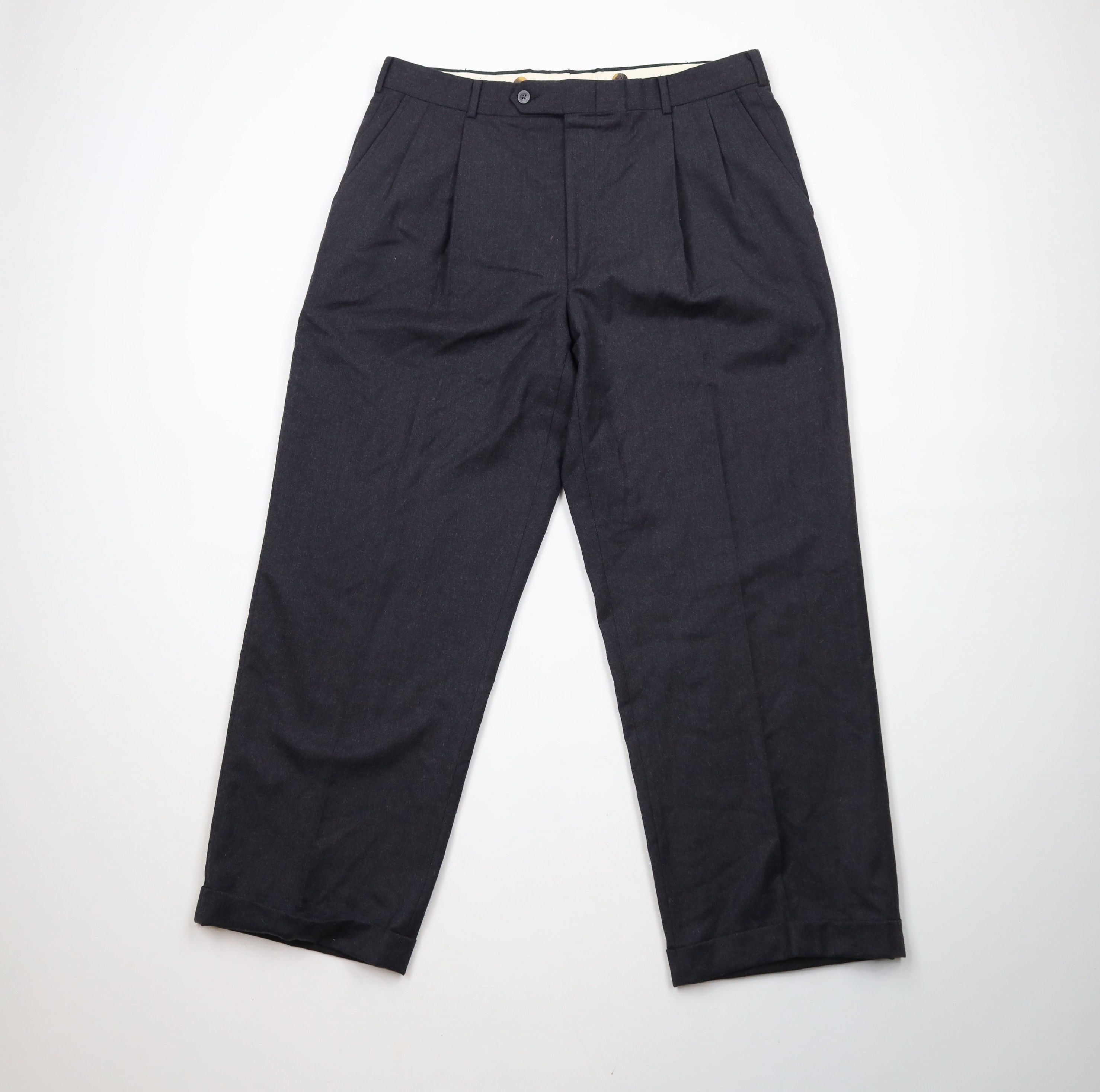 Vintage Vintage 90s Streetwear Worsted Wool Wide Leg Chino Pants Size US 34 / EU 50 - 1 Thumbnail