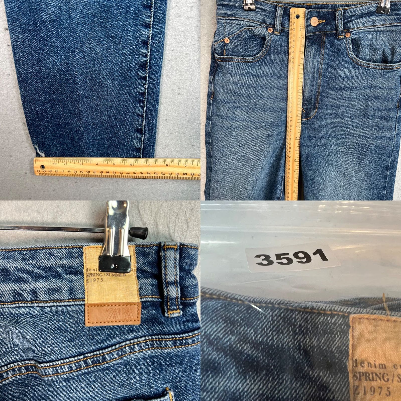 Zara VINTAGE Zara Womens Size 6 High-Waist Straight-Leg Denim Jeans Medium Wash Ankle Slit Size 28" / US 6 / IT 42 - 8 Thumbnail