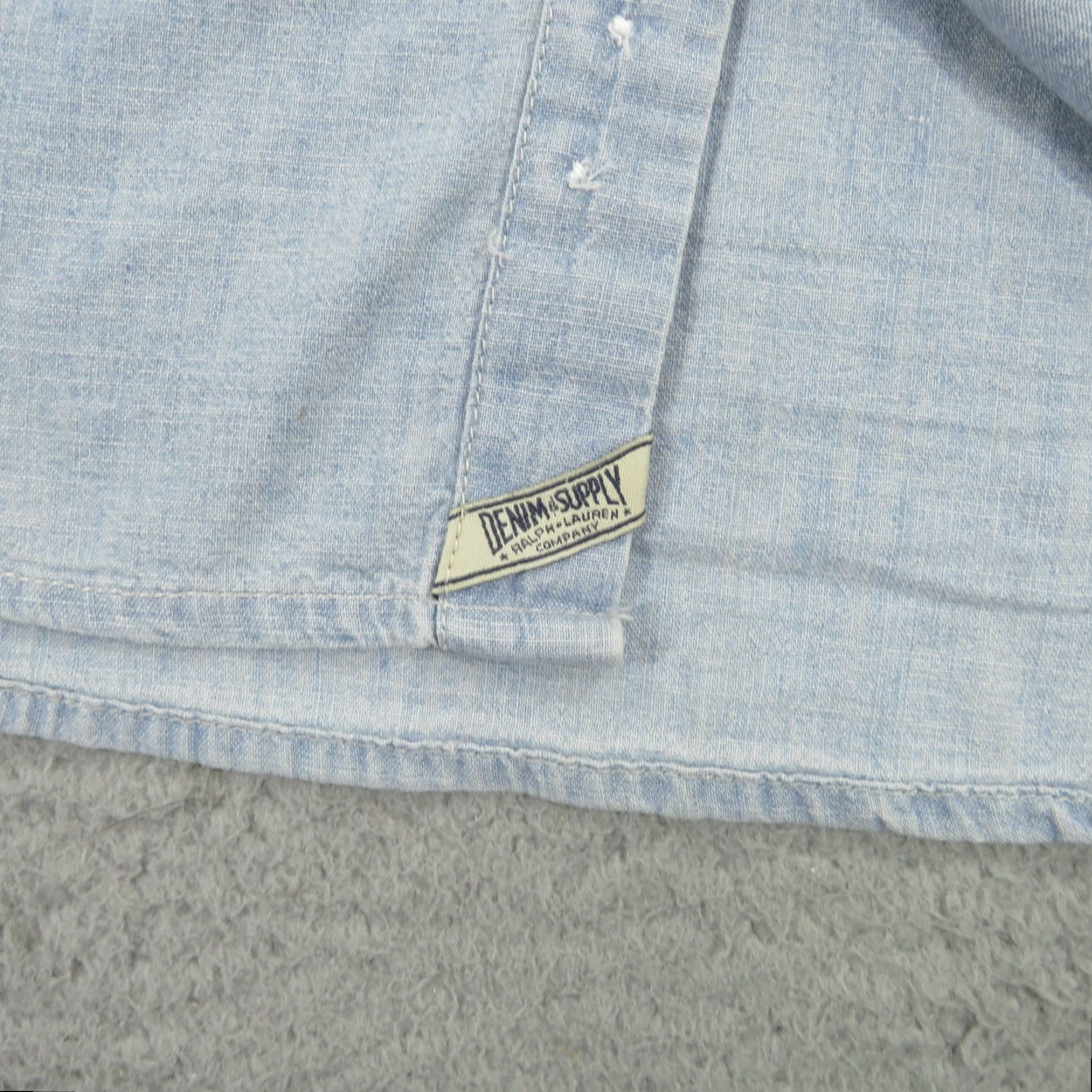 Vintage Denim & Supply Ralph Lauren Shirt Mens Small Blue Button Down Lightweight Jean Size US S / EU 44-46 / 1 - 2 Thumbnail