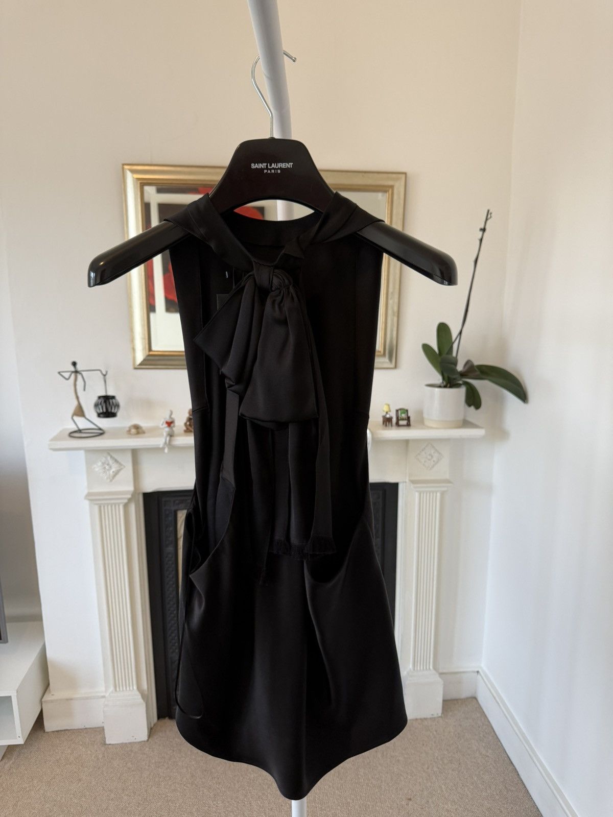 Saint Laurent Paris FW23 Saint Laurent Lavalliere Back Blouse in Crepe Satin Size US S / EU 44-46 / 1 - 2 Thumbnail
