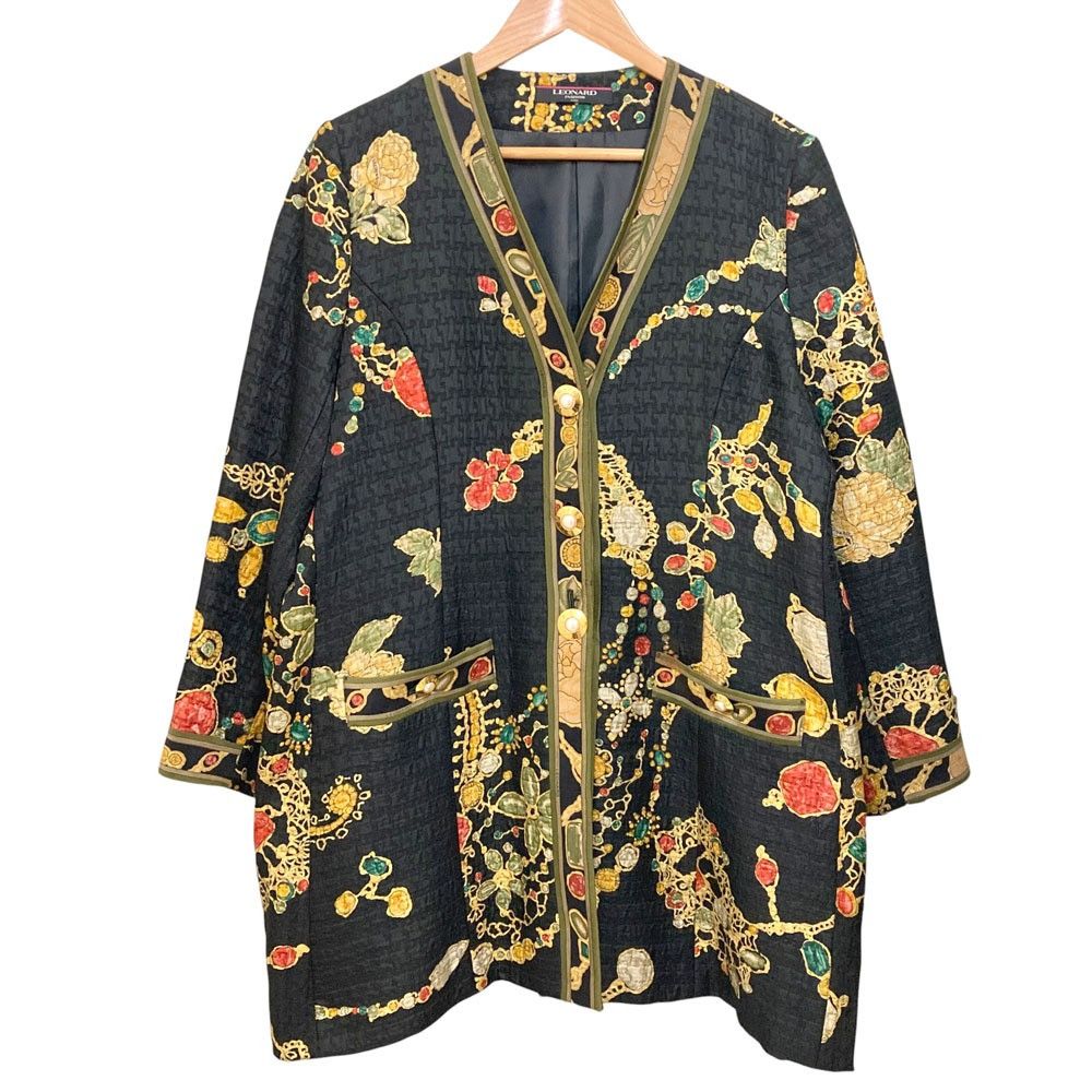 Other Other LEONARD FASHION Flower Jewelry Print Collarless Coat Others Outerwear DUTY FREE for USA Size ONE SIZE - 1 Thumbnail