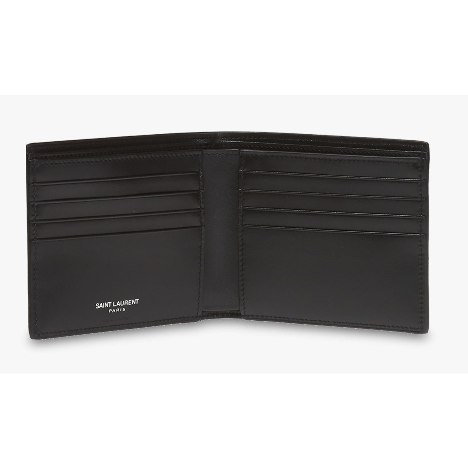 Yves Saint Laurent Saint Laurent Men YSL Silver Metal Logo Card Bi-Fold Wallet Size ONE SIZE - 13 Thumbnail