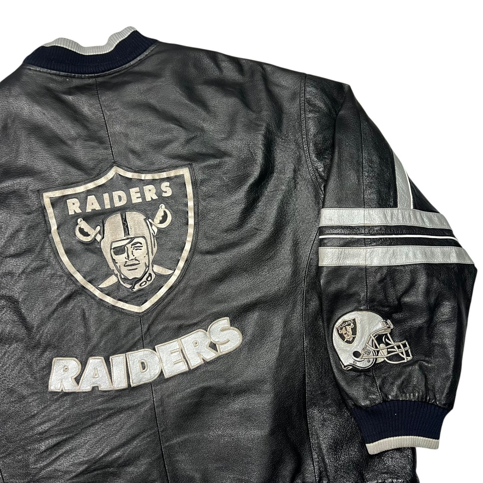 G-III × NFL × Vintage 90s G-III Carl Banks Oakland Raiders leather NFL jacket Size US XXL / EU 58 / 5 - 9 Thumbnail