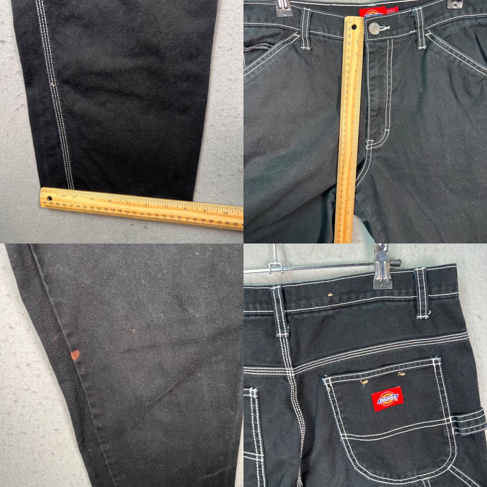 Dickies Dickies Womens Pants 7/28 Black Carpenter Pockets Straight Rise High 31in Inseam Mens Womens Girls Size 28" / US 6 / IT 42 - 8 Thumbnail