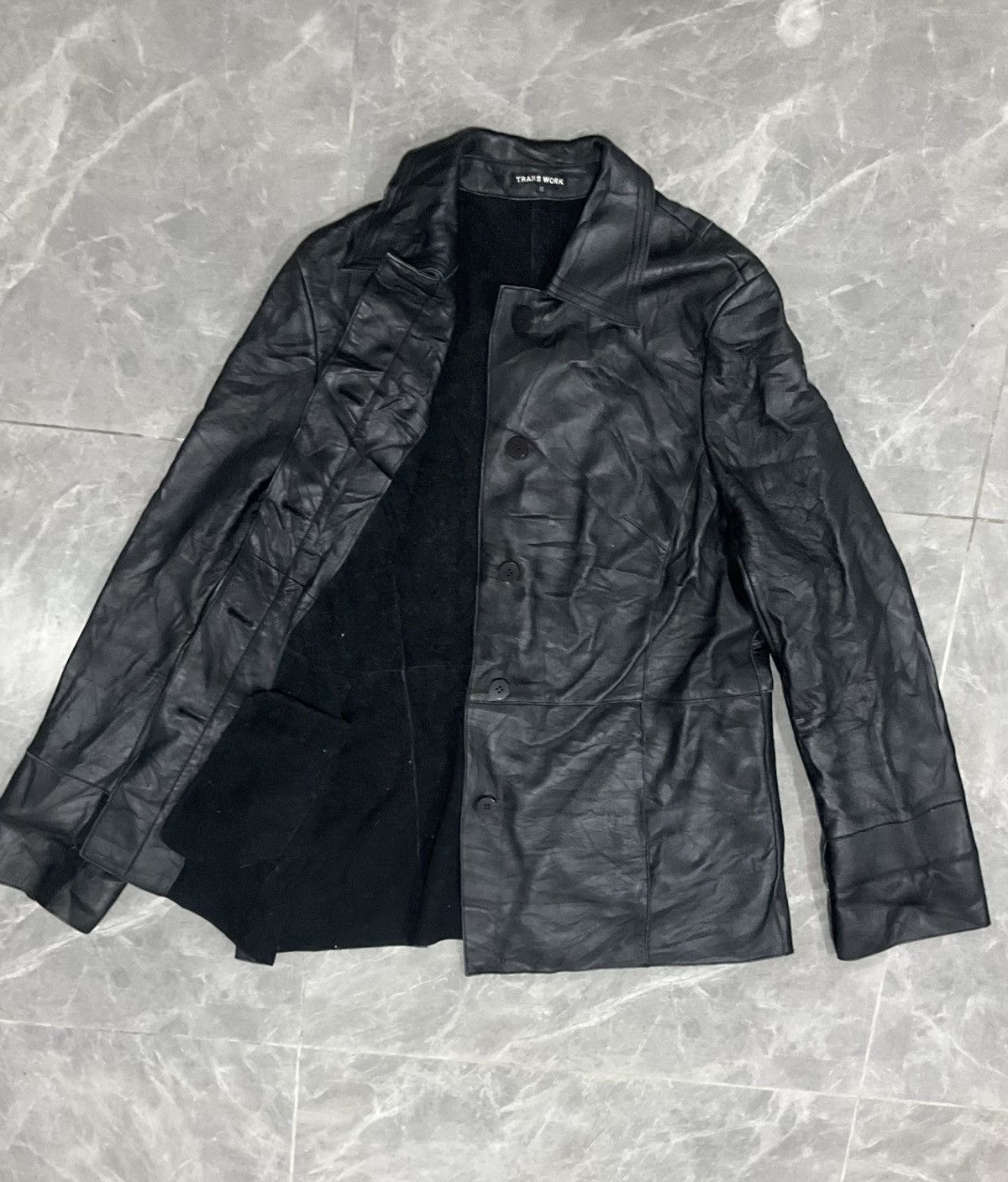 Japanese Brand × Leather Japanese Brand Trans Work Rare Leather Jacket Size US M / EU 48-50 / 2 - 4 Thumbnail