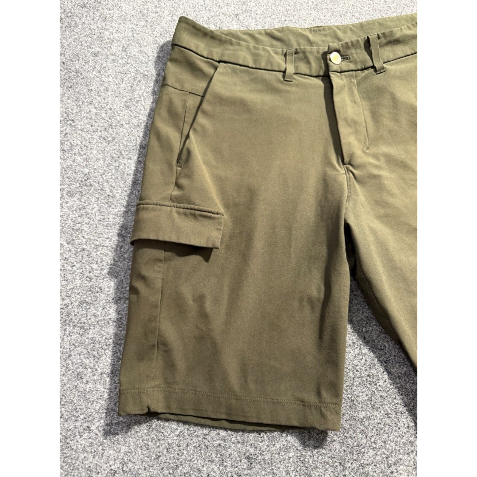 Lululemon Lululemon Cargo Shorts Size 31 Green 10" Stretch Warpstreme Athletic Flat Front Zip Pocket Mens Regular Size US 31 - 5 Thumbnail