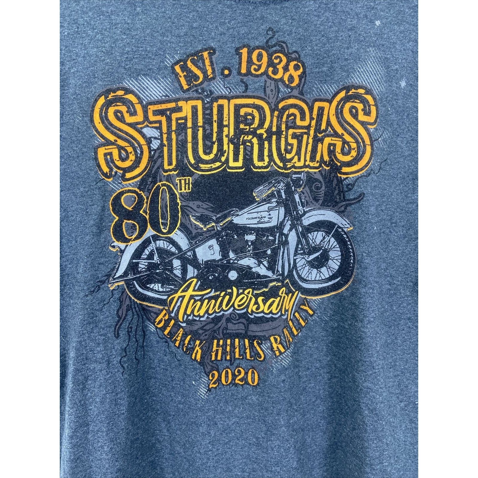 Gildan Sturgis 2020 Black Hills 80th Motorcycle T-Shirt Size Large Size US L / EU 52-54 / 3 - 2 Thumbnail