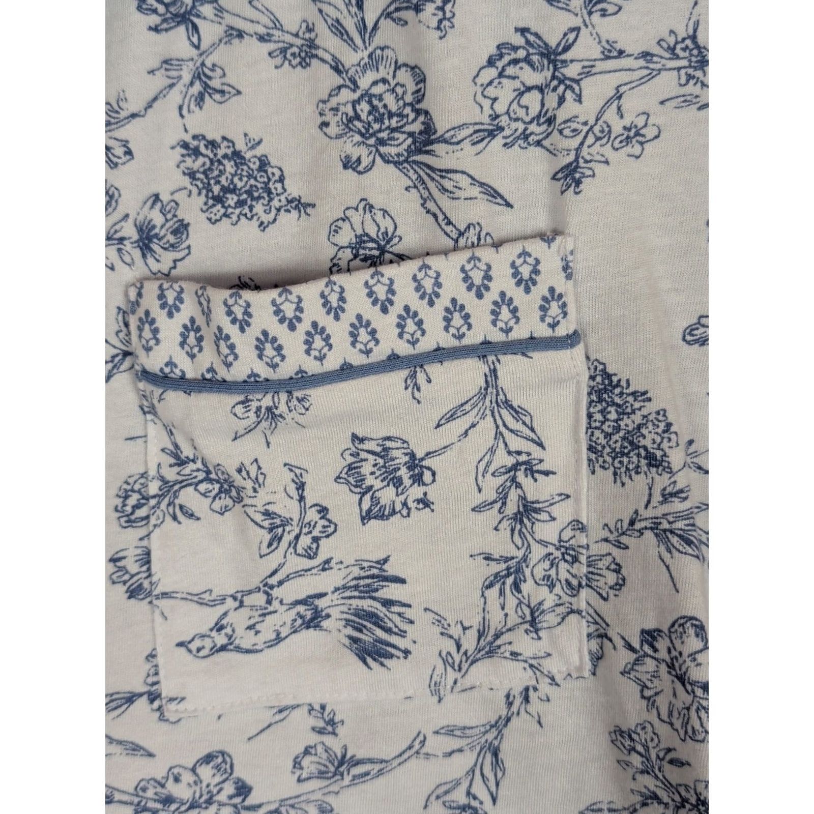 Laura Ashley Laura Ashley Women XL Blue Toile Floral Pajama Set Size ONE SIZE - 2 Thumbnail