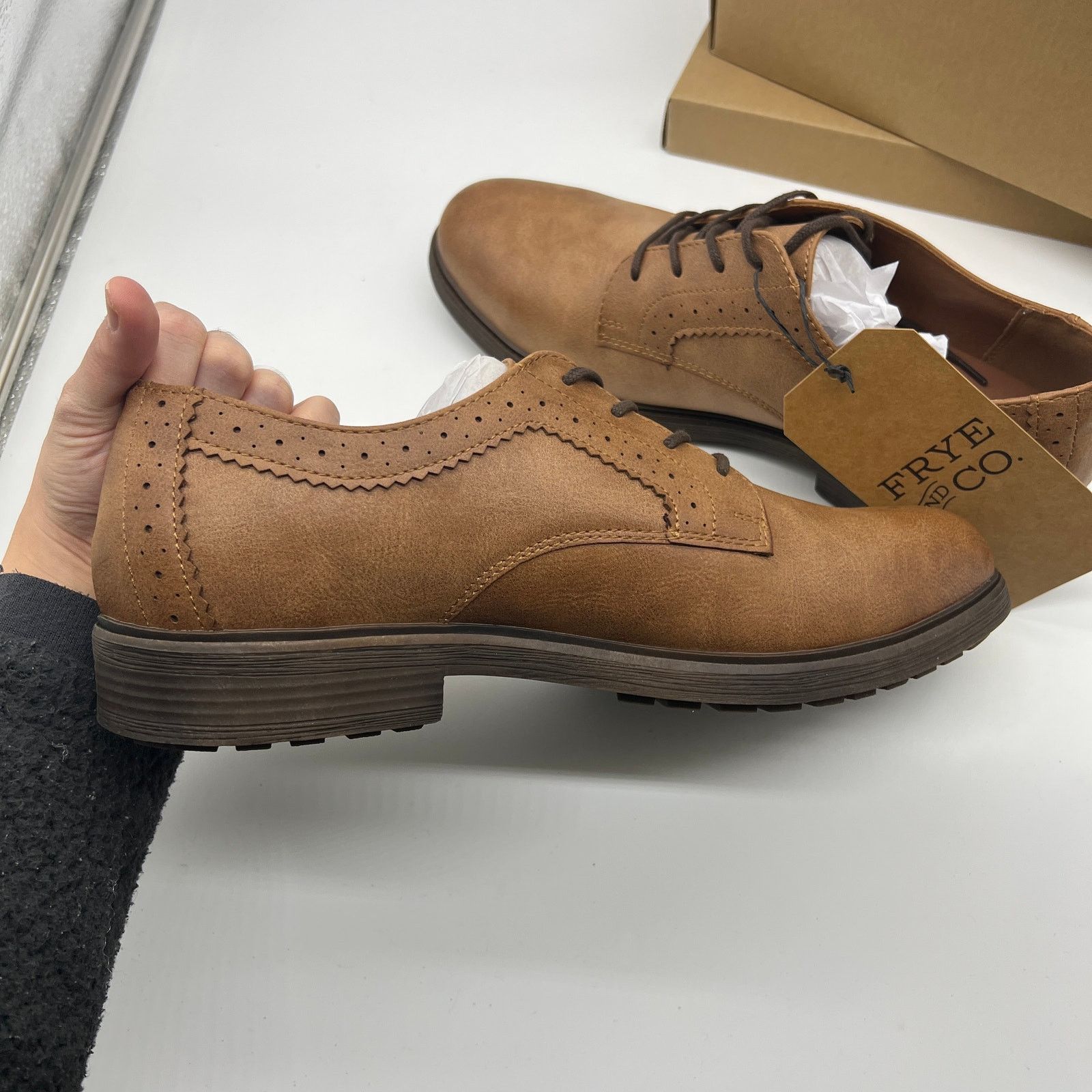 Other Frye and Co. Mens Grant Cognac Oxford Shoes Brown Dress Size US 12 / EU 45 - 7 Thumbnail